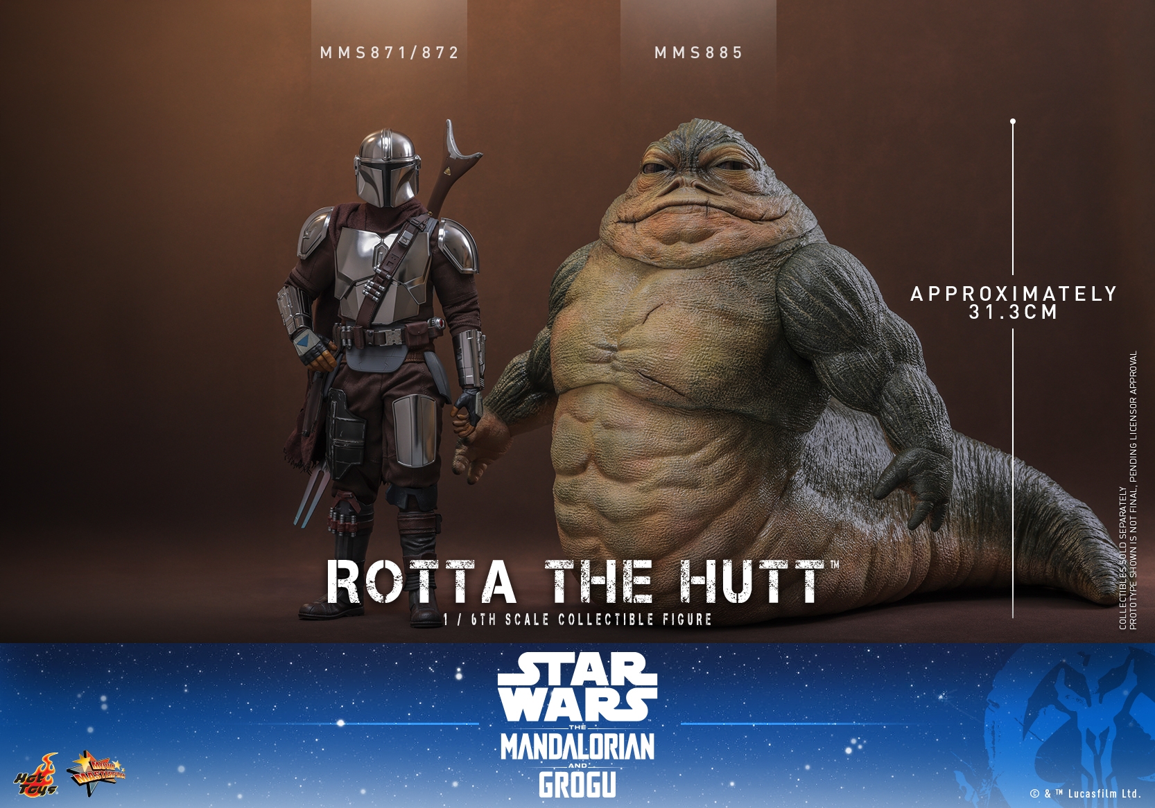 Rotta The Hutt von Hot Toys - MMS885 - Star Wars: The Mandalorian and Grogu 1/6 Maßstab Actionfigur