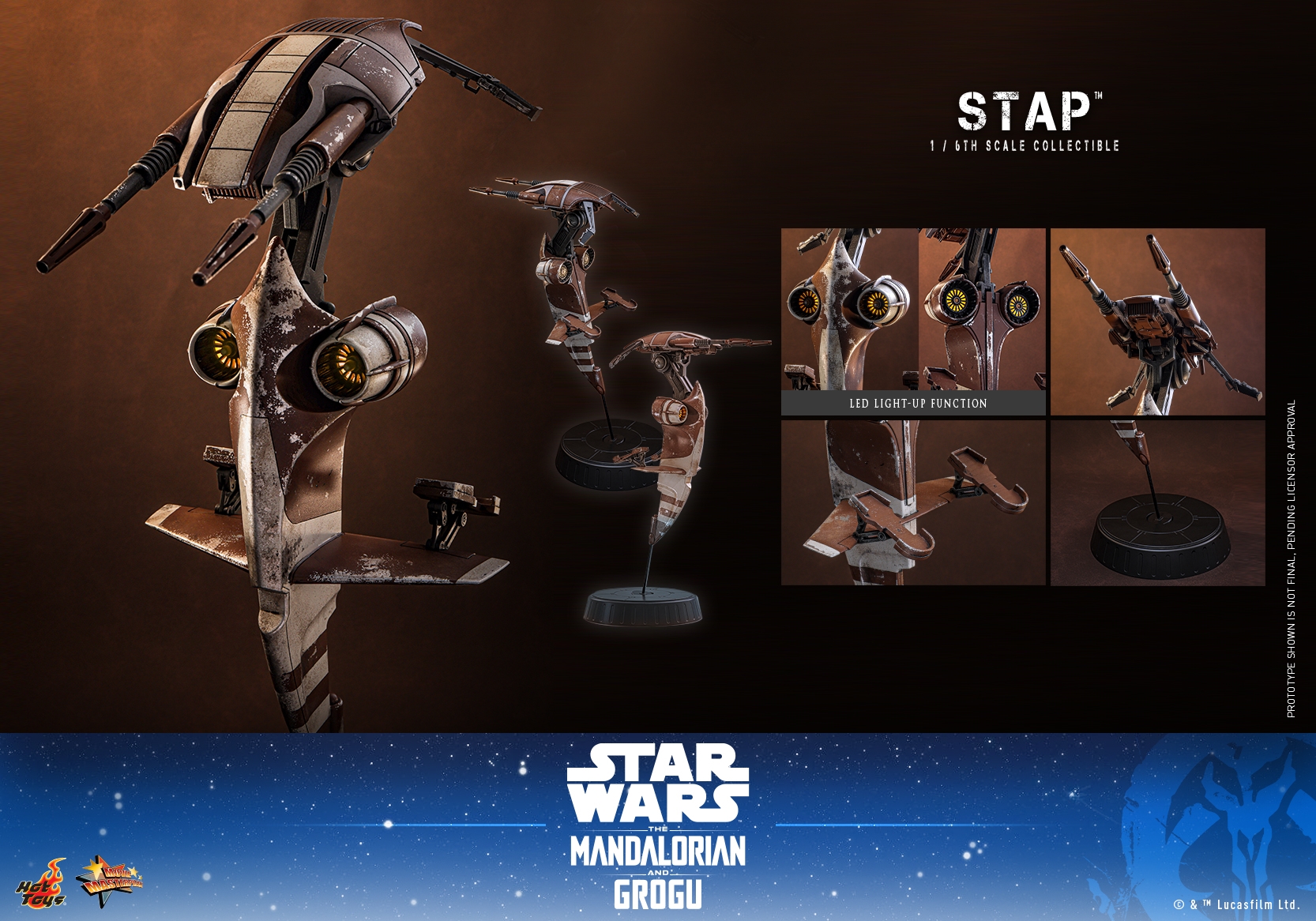 STAP par Hot Toys - MMS886 - véhicule 1/6 Star Wars: The Mandalorian and Grogu de 43 cm