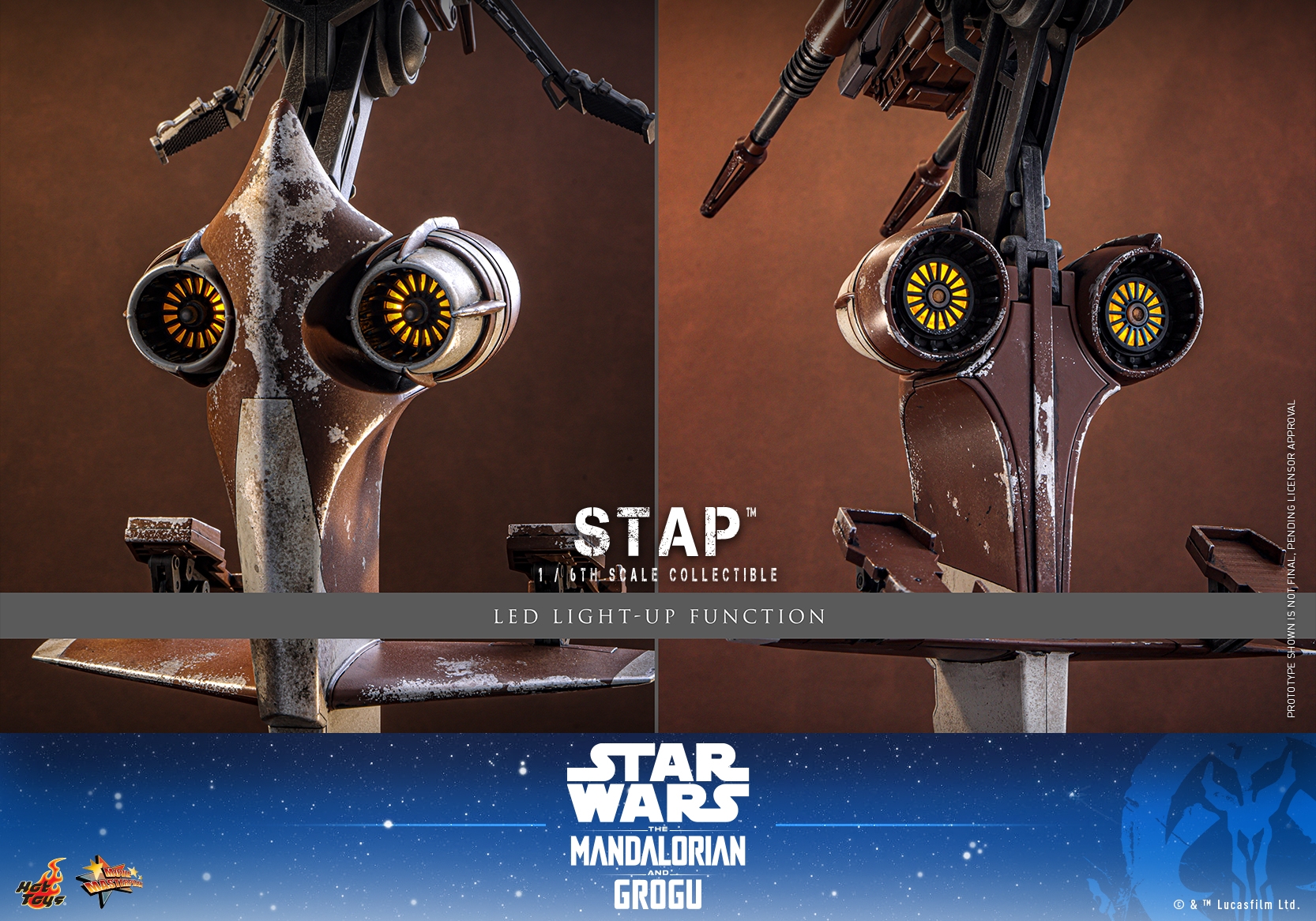 STAP di Hot Toys - MMS886 - veicolo Star Wars: The Mandalorian and Grogu in scala 1/6