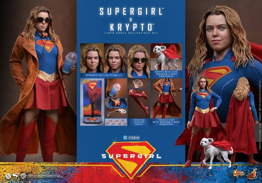 Supergirl and Krypto par Hot Toys - MMS869 - figurine Supergirl de 28 cm