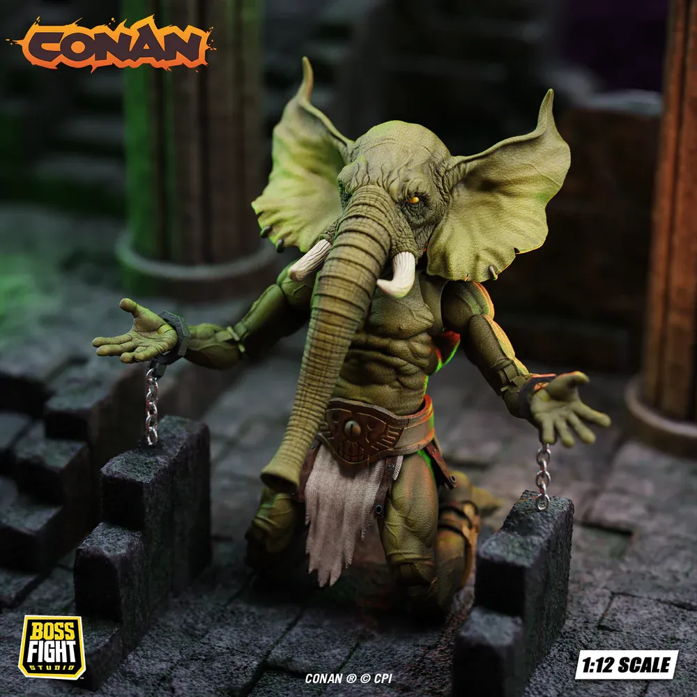 Conan and Yag-Kosha par Boss Fight Studio - figurines The Tower Of The Elephant de 17 cm