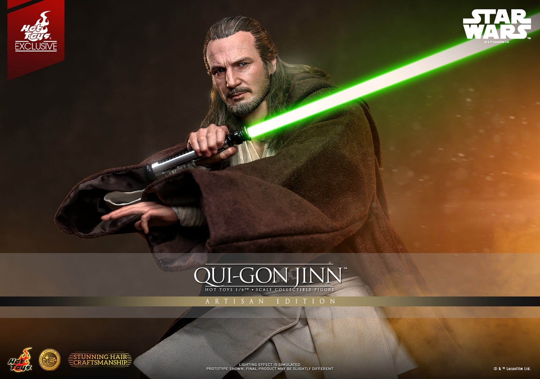 Qui-Gon Jinn de Hot Toys Artisan version - MMS881AE - figura de acción Star Wars Episode 1 a escala 1/6