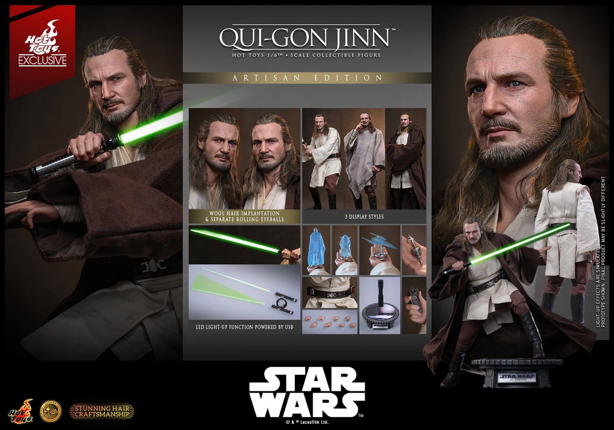 Qui-Gon Jinn Artisan by Hot Toys - MMS881AE - Star Wars Episode 1 1/6 scale action figure