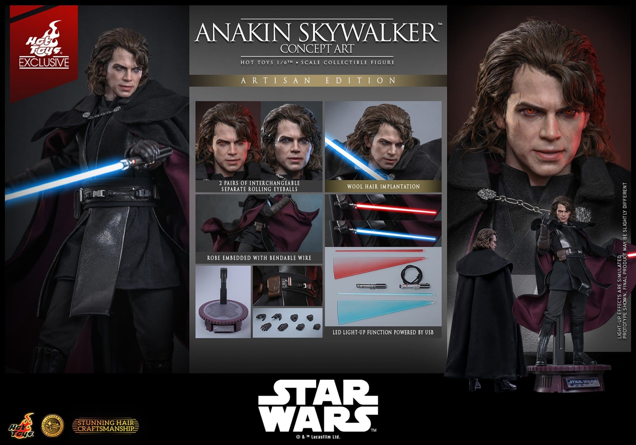Anakin Skywalker (Concept Art) di Hot Toys Artisan version - MMS882AE - action figure Star Wars in scala 1/6