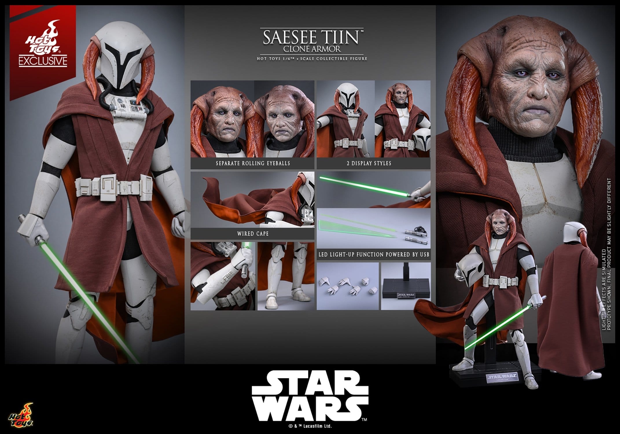 Saesee Tiin (Clone Armor) by Hot Toys - TMS168 - Star Wars : The Clone Wars 1/6 scale action figure