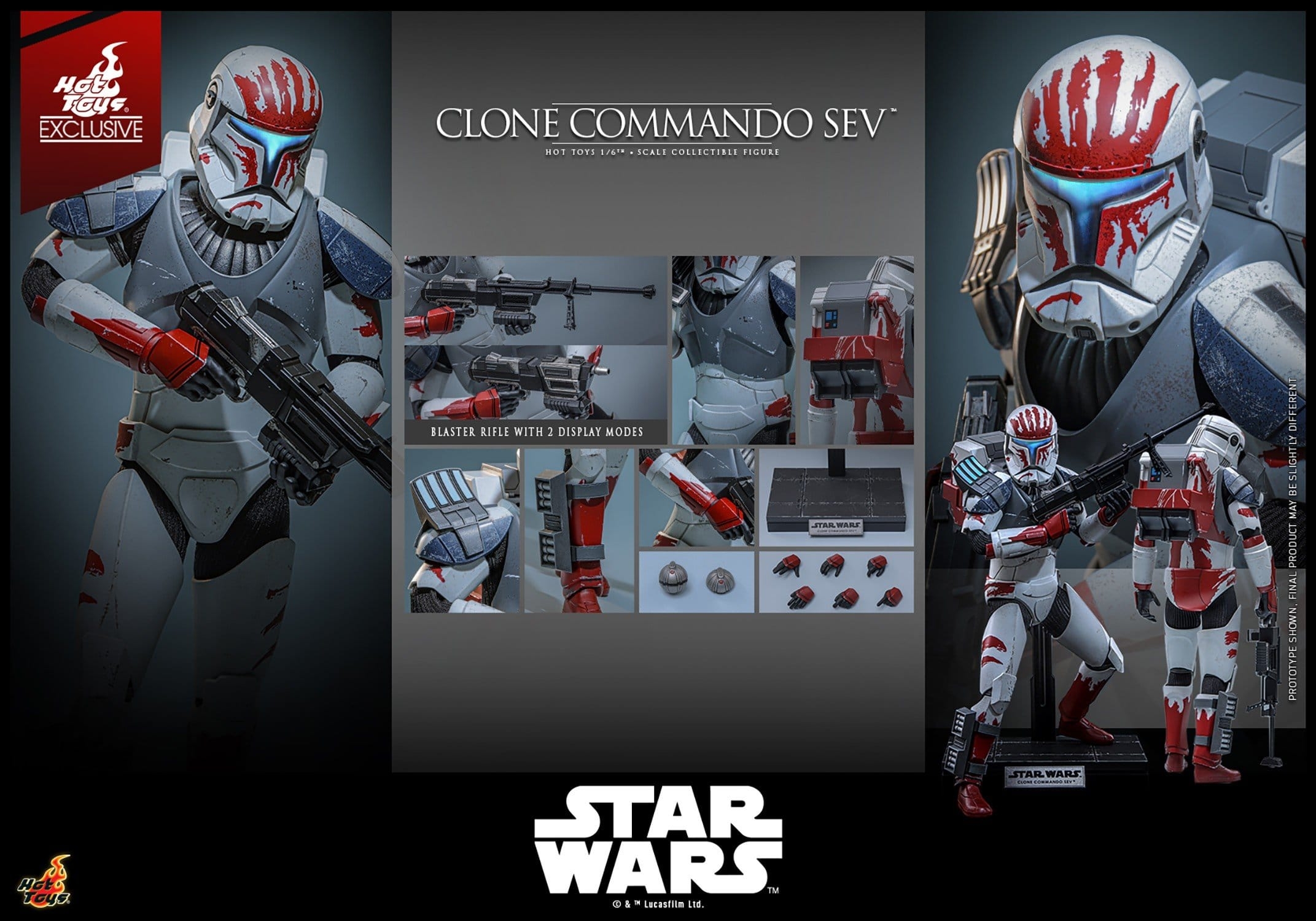 Clone Commando Sev de Hot Toys - TMS188 - figura de acción Star Wars : The Clone Wars a escala 1/6