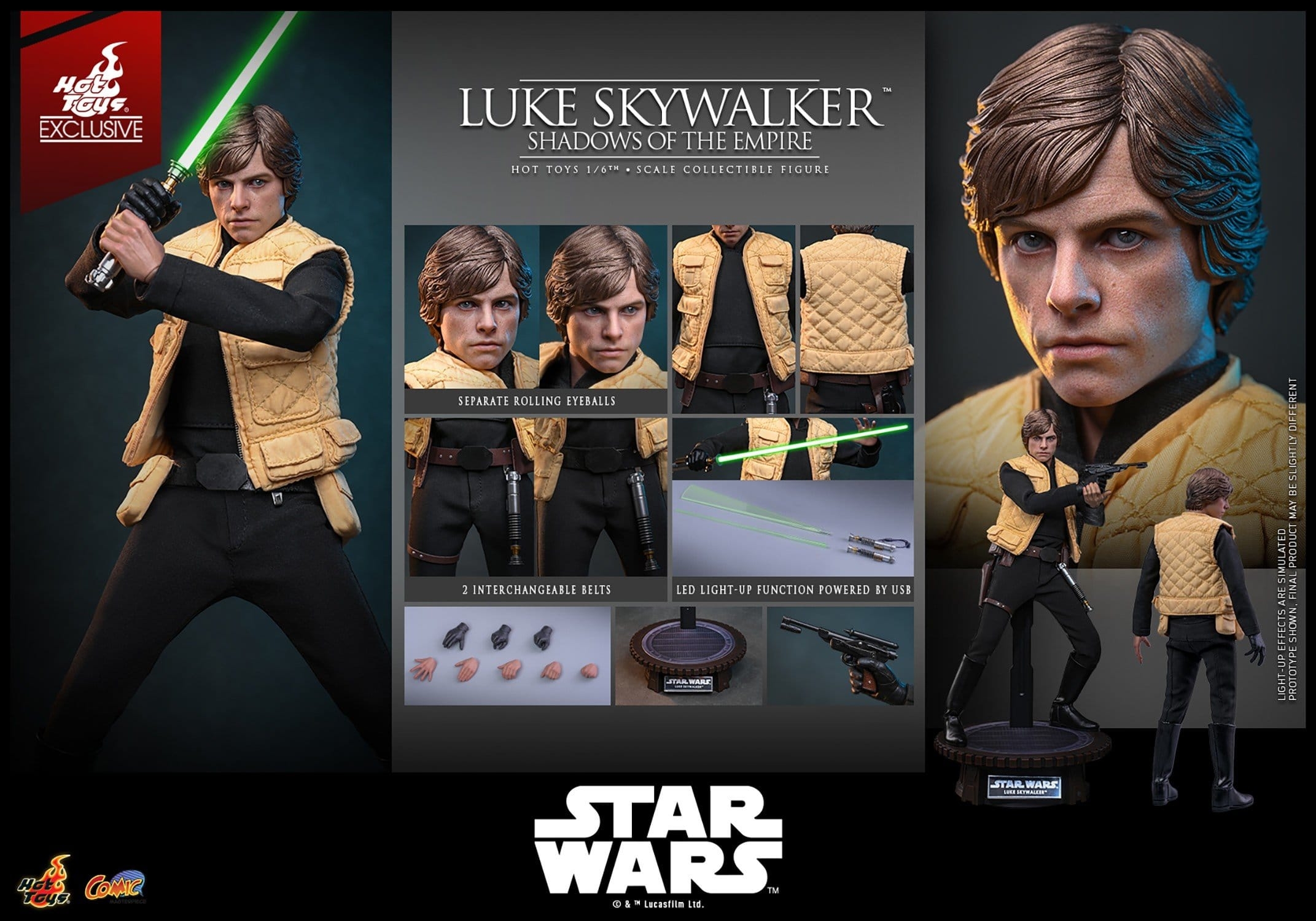 Luke Skywalker di Hot Toys - CMS035 - action figure Star Wars : Shadows Of The Empire in scala 1/6