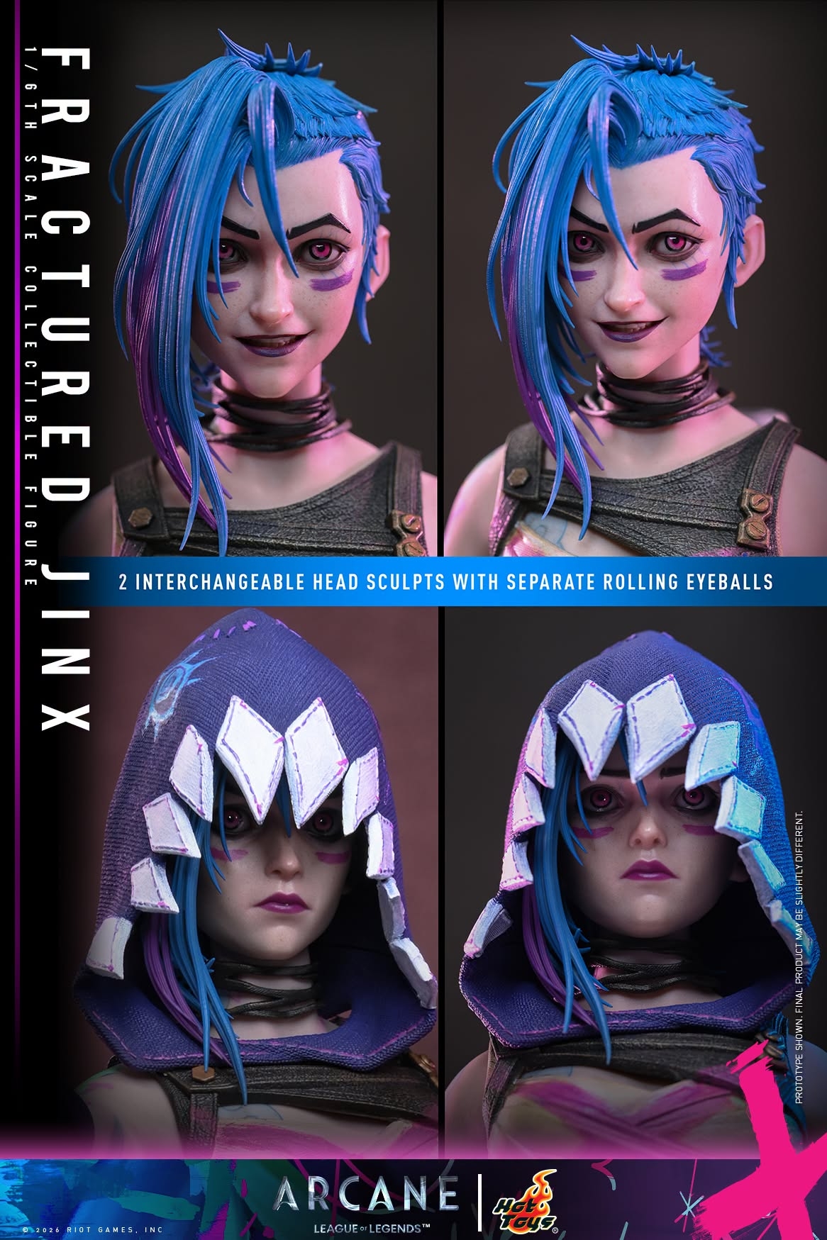 Jinx (Fractured) di Hot Toys - TMS183 - action figure Arcane in scala 1/6