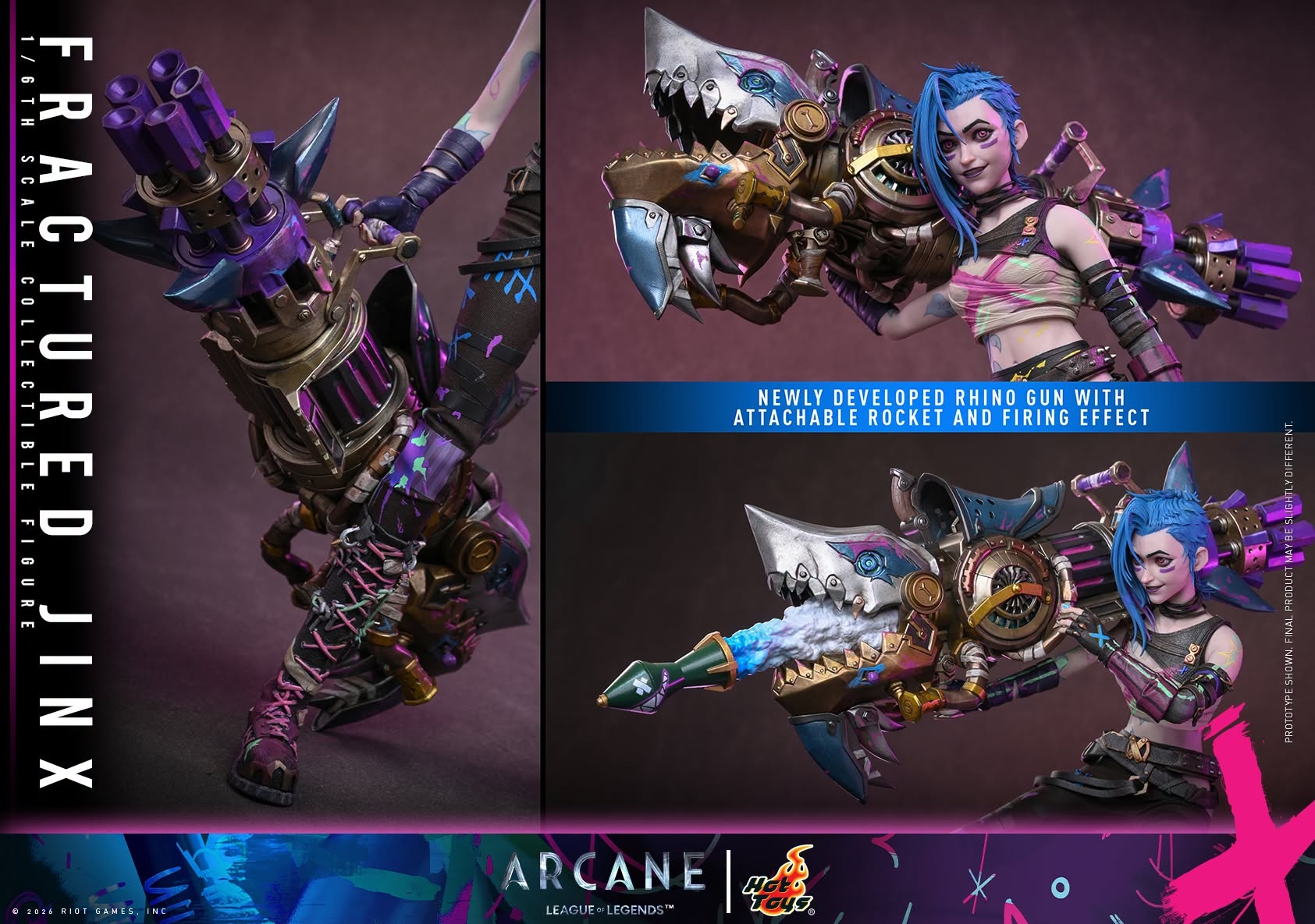Jinx (Fractured) par Hot Toys - TMS183 - figurine 1/6 Arcane de 28 cm