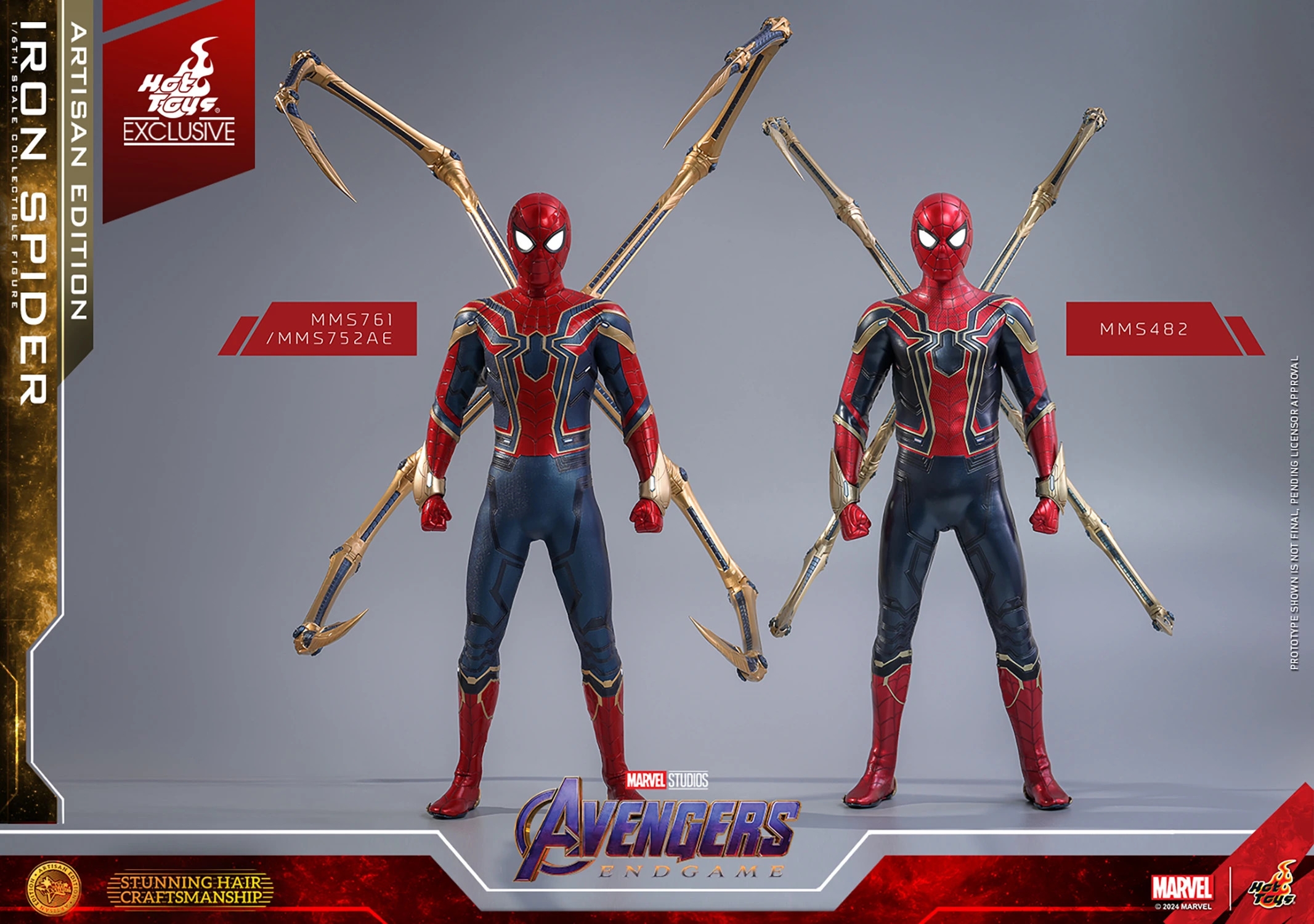 Iron Spider van Hot Toys Artisan Edition version - MMS762AE - Avengers Endgame 1/6 schaal actiefiguur