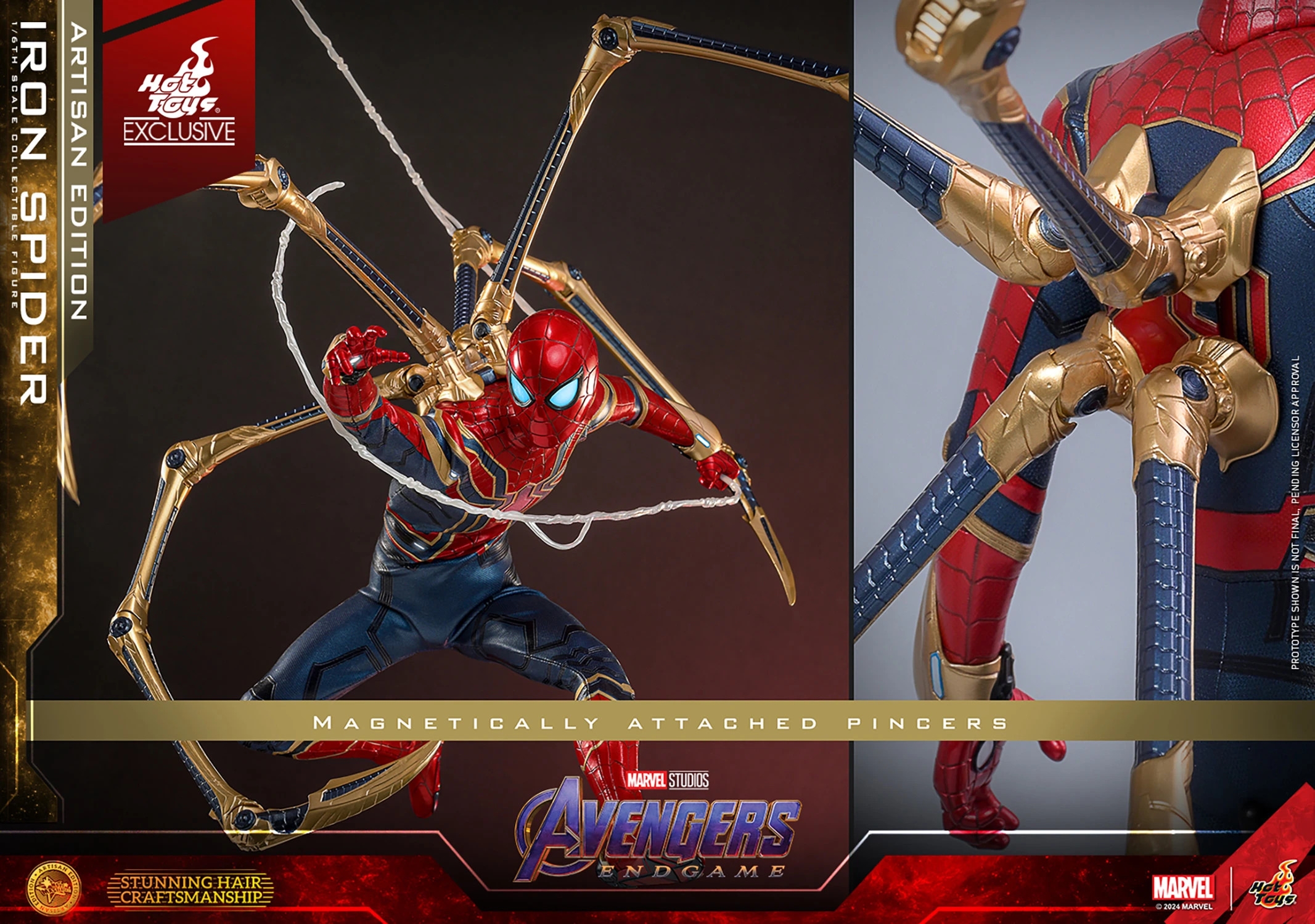 Iron Spider de Hot Toys Artisan Edition version - MMS762AE - figura de acción Avengers Endgame a escala 1/6
