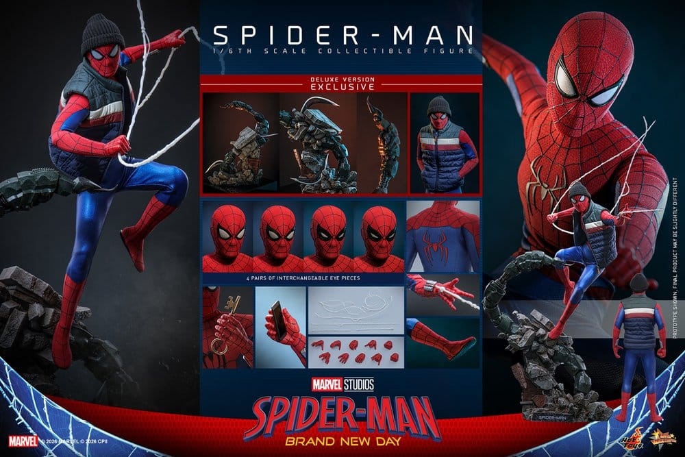 Spider-Man di Hot Toys Deluxe Version - MMS893 - action figure Spider-Man: Brand New Day 1/6