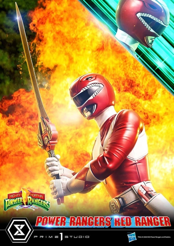 Red Ranger Premium Masterline de Prime 1 Studio - estatua Mighty Morphin Power Rangers a escala 1/4