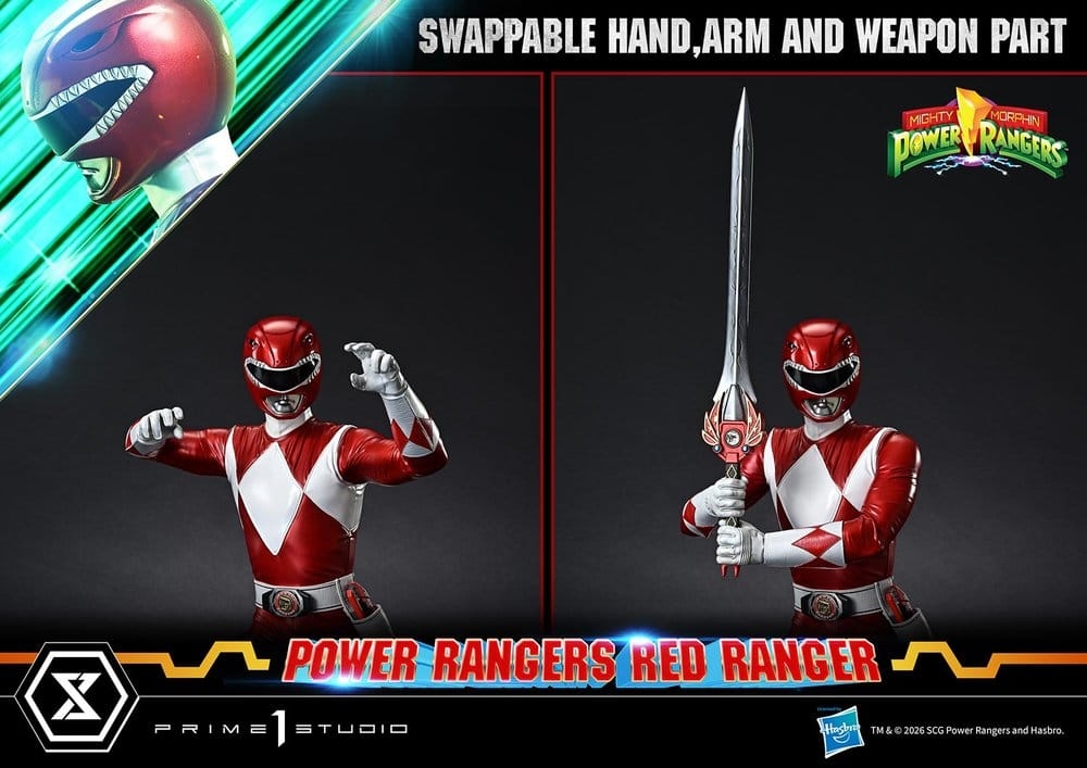 Red Ranger Premium Masterline von Prime 1 Studio - Mighty Morphin Power Rangers 1/4 Maßstab Statue
