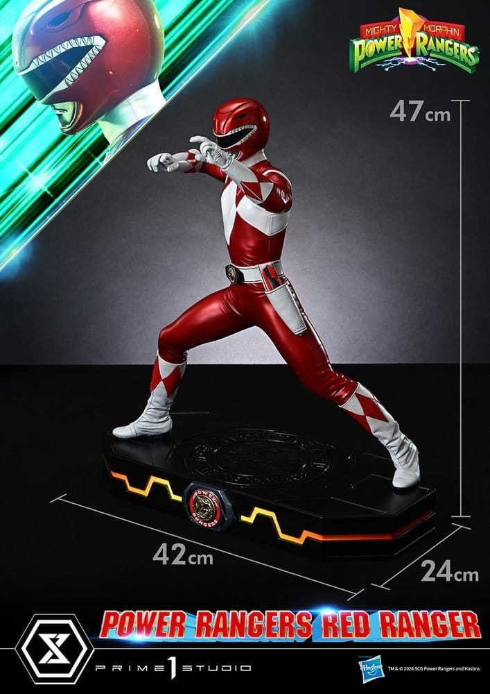 Red Ranger Premium Masterline par Prime 1 Studio - statue 1/4 Mighty Morphin Power Rangers de 62 cm
