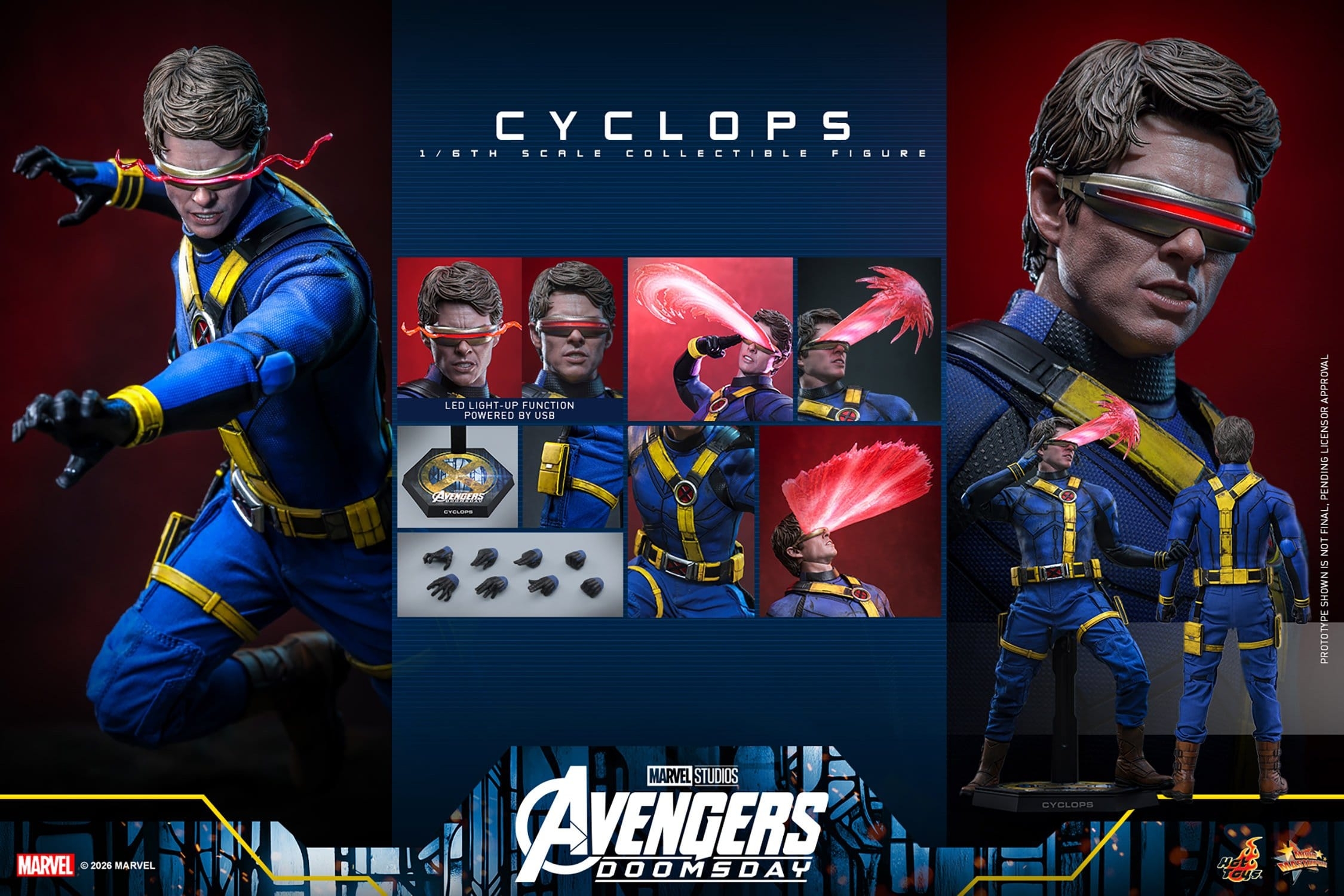 Cyclops par Hot Toys - MMS908 - figurine 1/6 Avengers: Doomsday de 30 cm