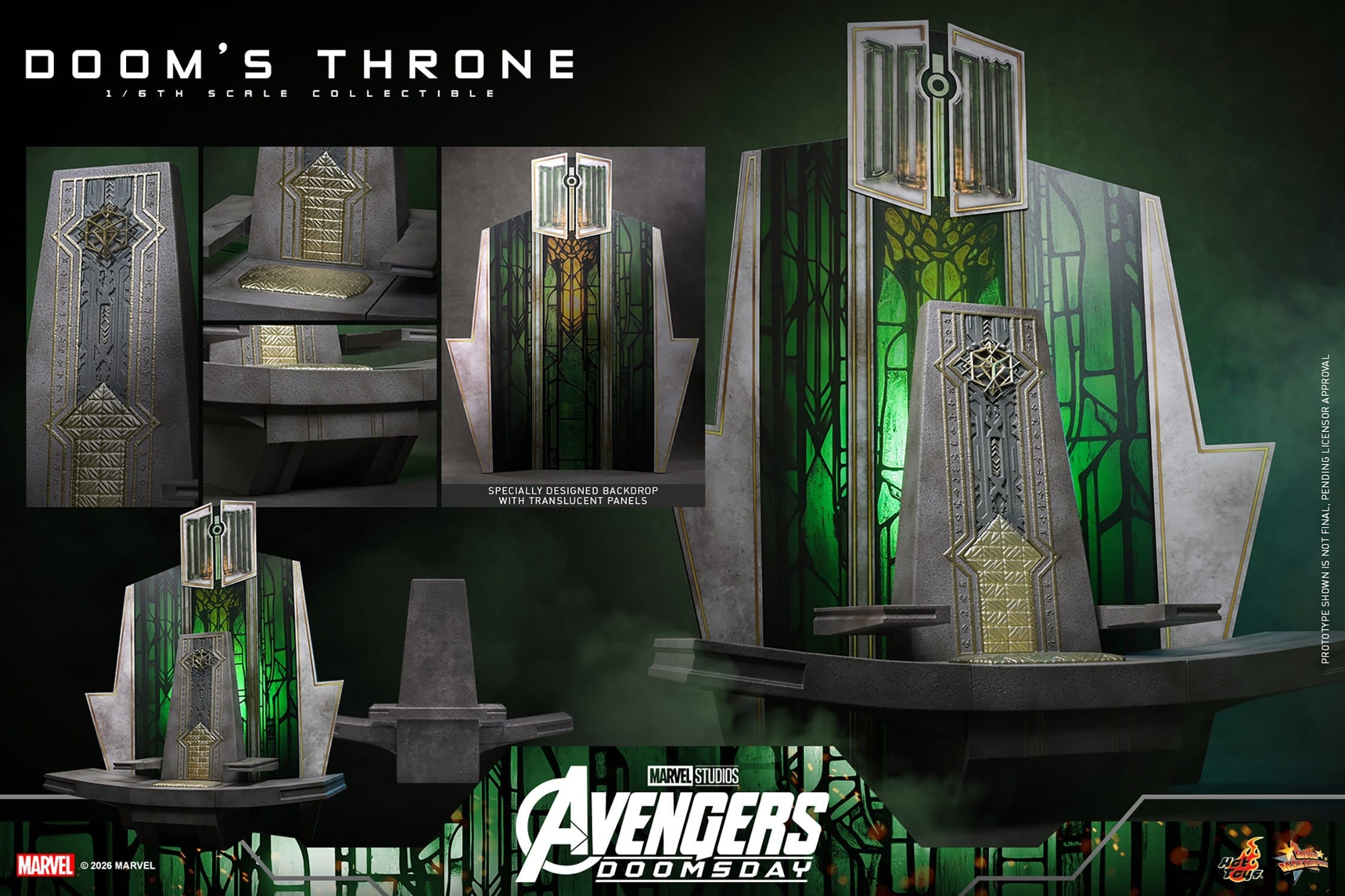 Doom's Throne de Hot Toys - ACS016 - diorama Avengers: Doomsday a escala 1/6