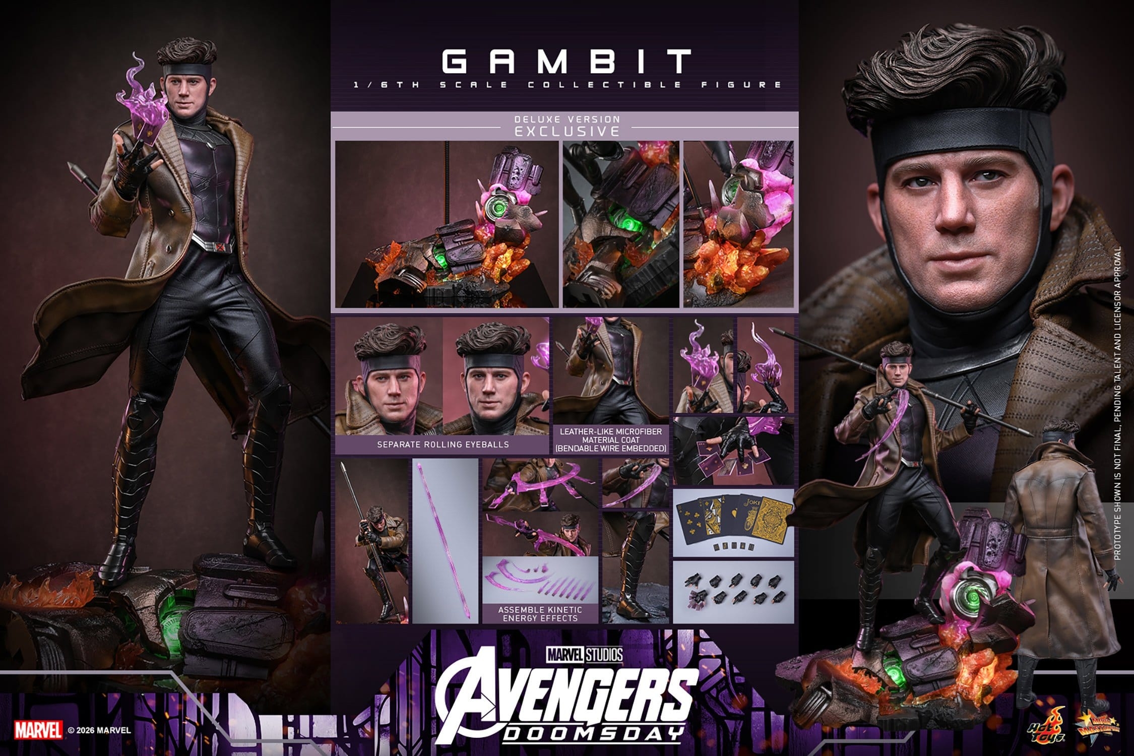 Gambit de Hot Toys Deluxe version - MMS911 - figura de acción Avengers: Doomsday a escala 1/6