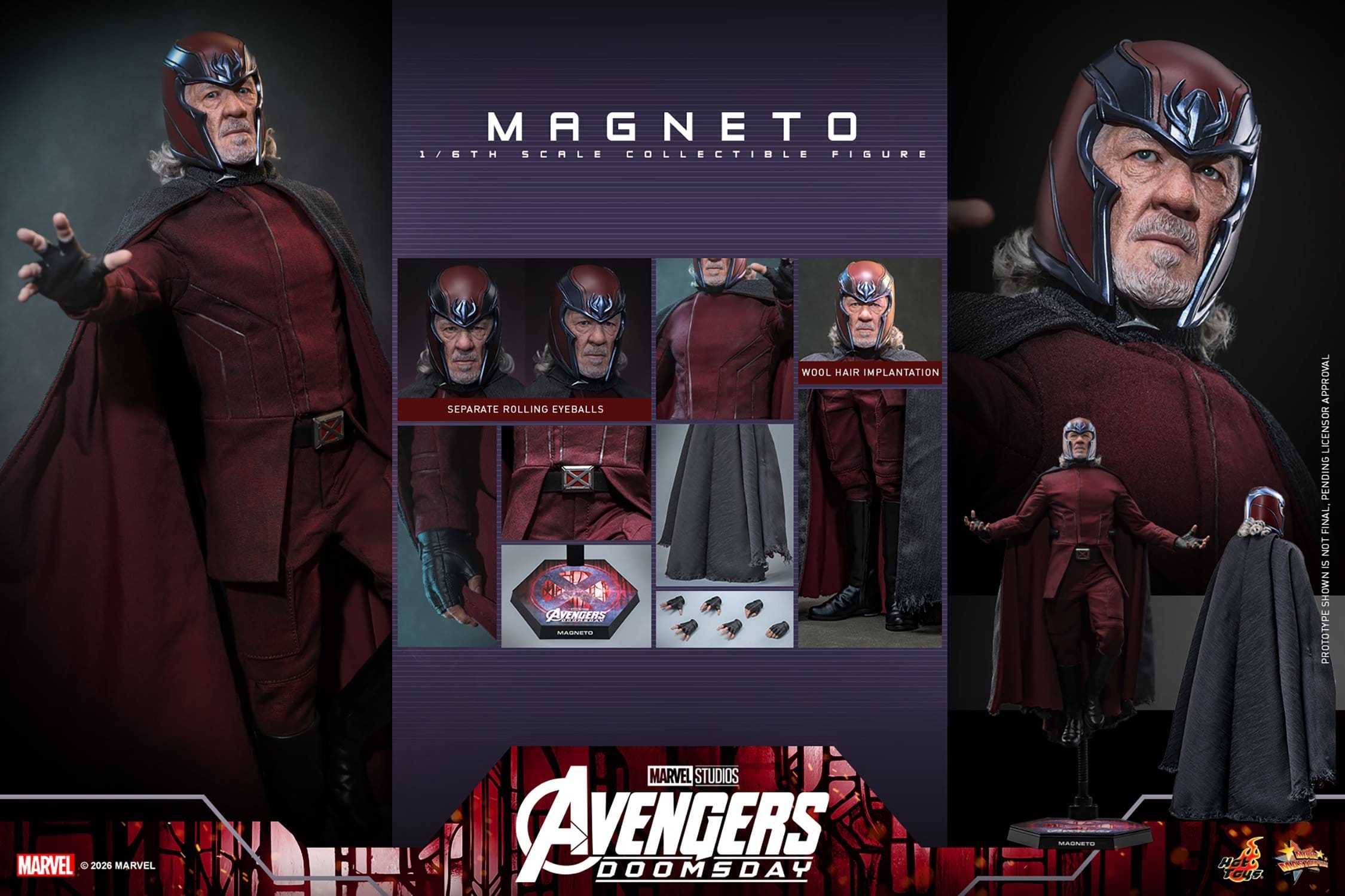 Magneto de Hot Toys - MMS912 - figura de acción Avengers: Doomsday a escala 1/6
