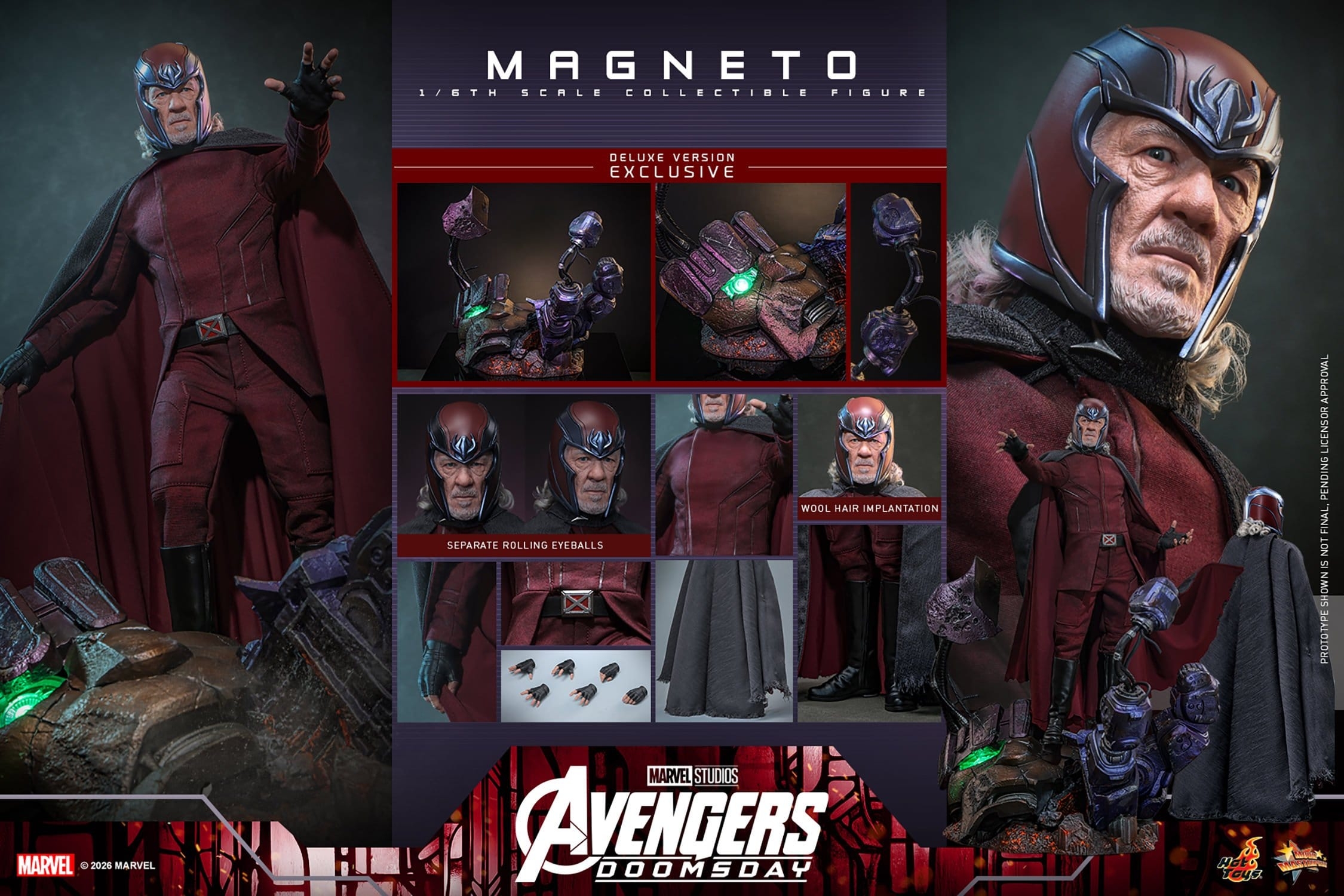 Magneto von Hot Toys Deluxe version - MMS913 - Avengers: Doomsday 1/6 Maßstab Actionfigur