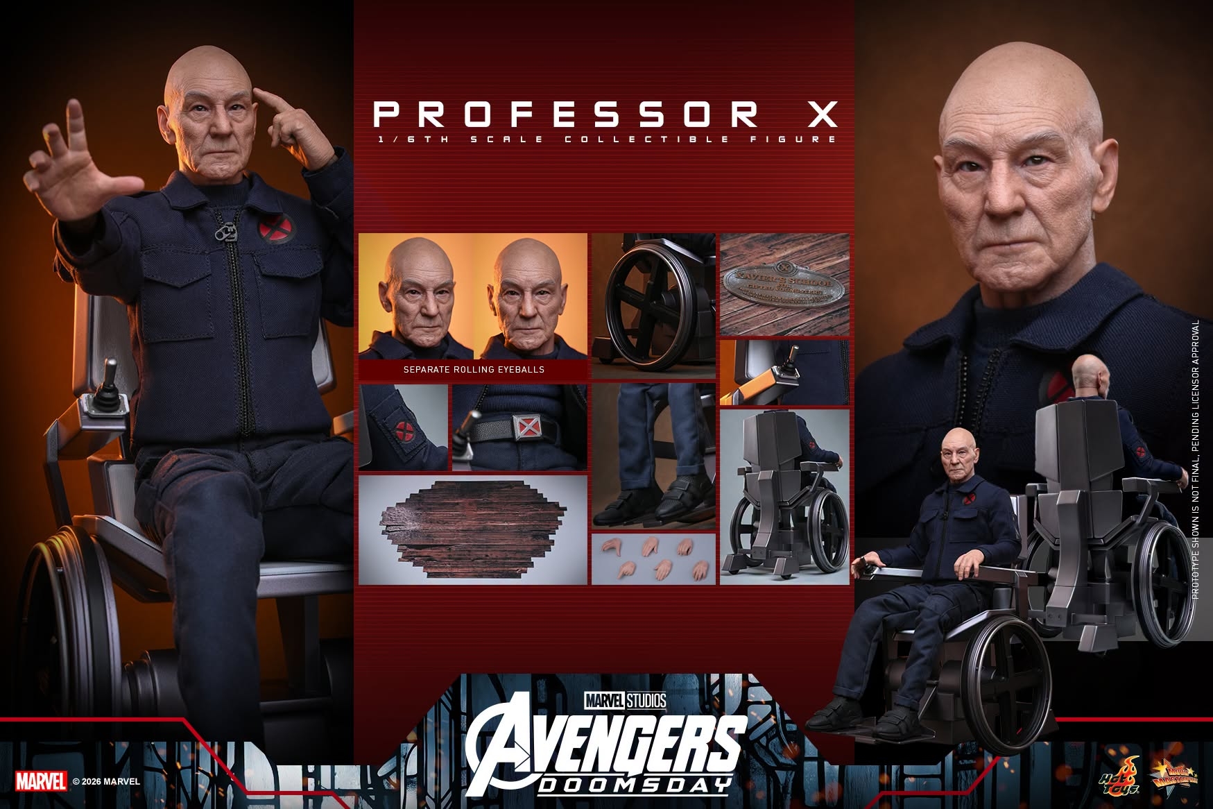 Professor X by Hot Toys - MMS917 - Avengers: Doomsday 1/6 scale action figure
