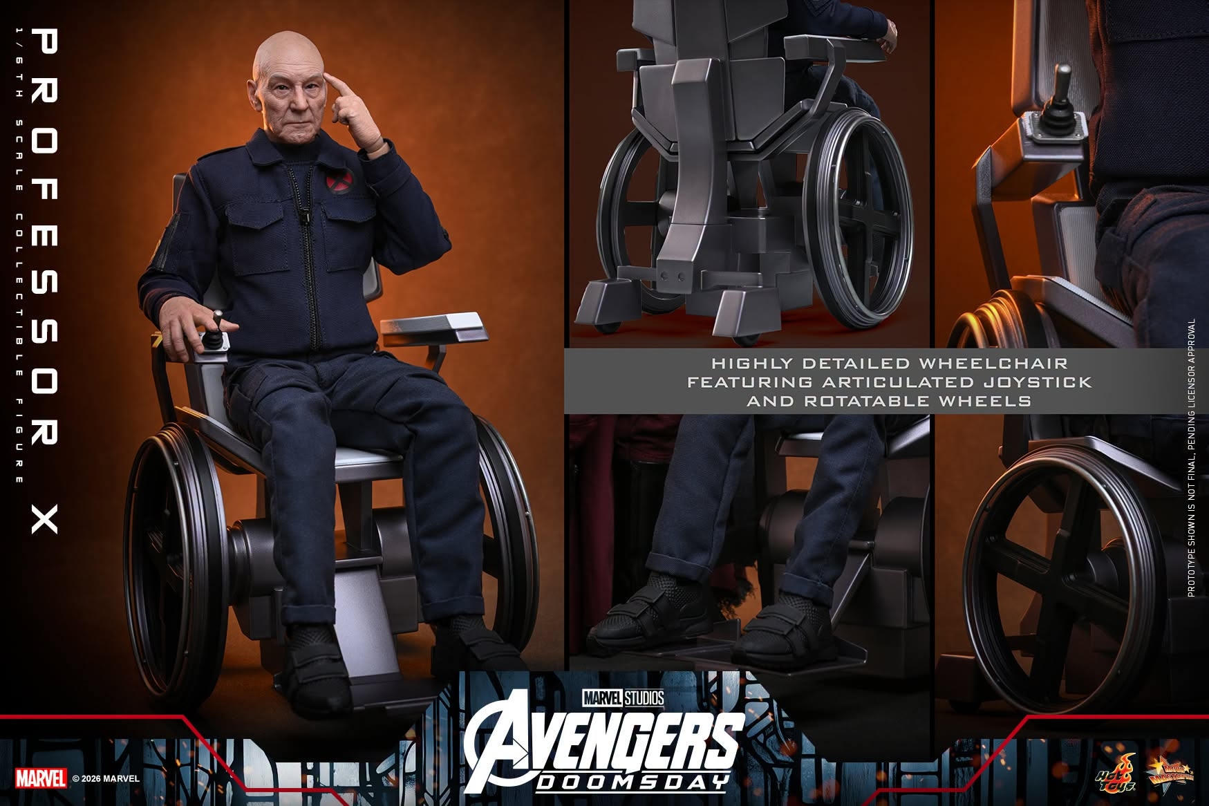 Professor X par Hot Toys - MMS917 - figurine 1/6 Avengers: Doomsday de 25 cm