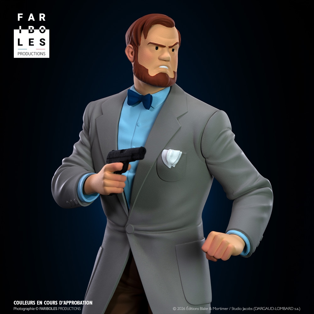 Philip Mortimer Collection Classique par Fariboles Productions - figurine 1/8 Blake et Mortimer de 24 cm