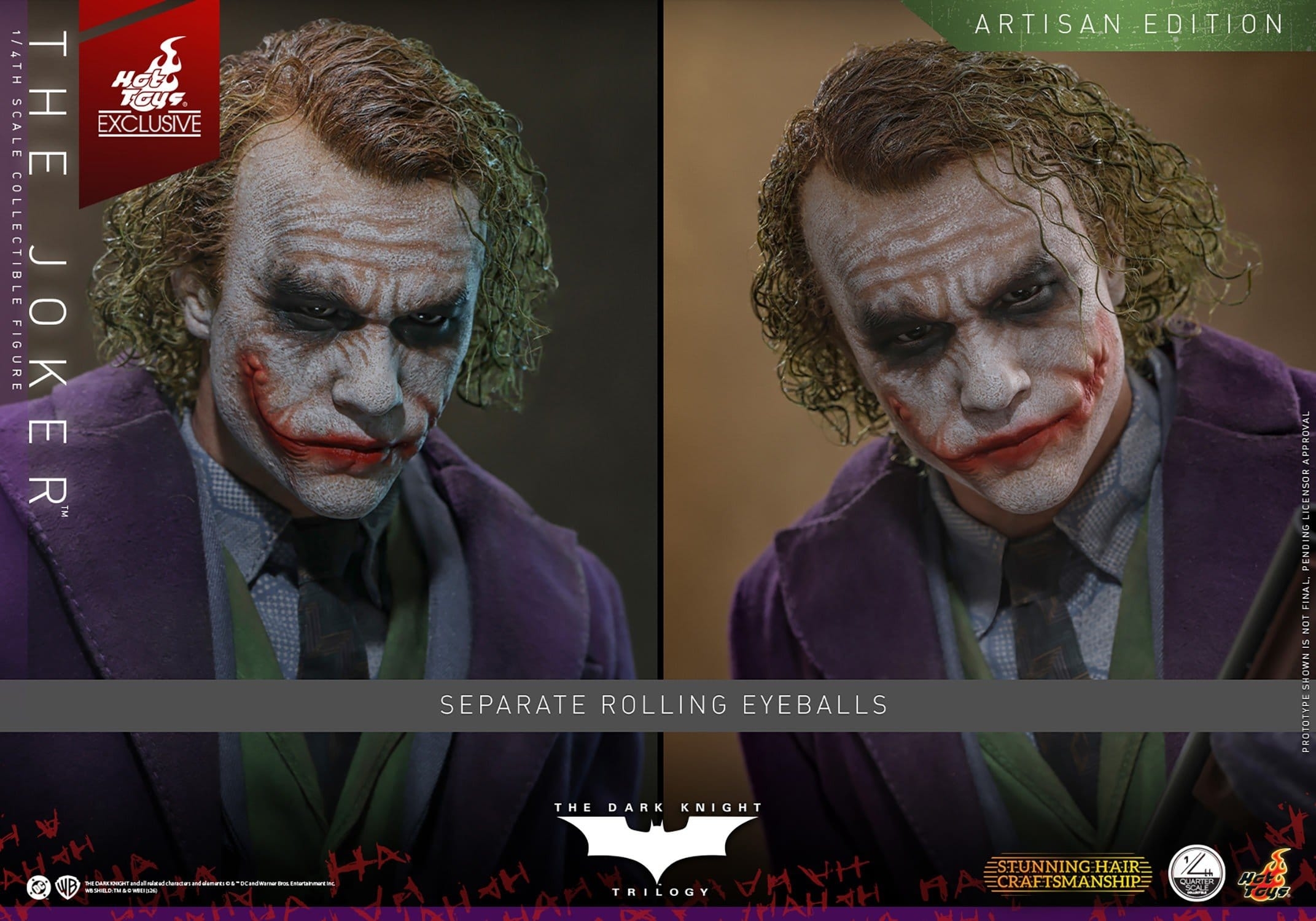 The Joker Artisan par Hot Toys - QS028AE - figurine 1/4 The Dark Knight de 46 cm