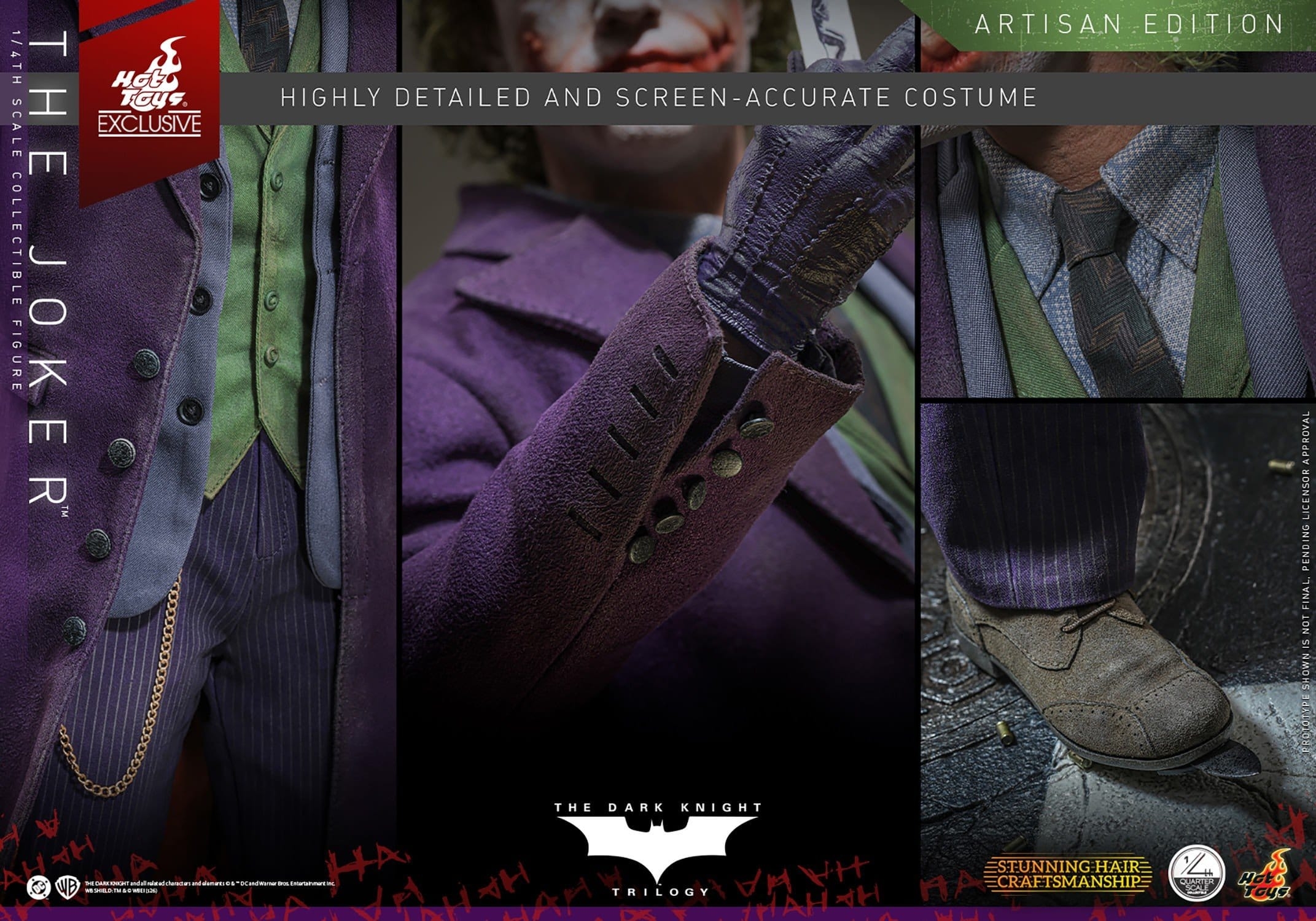 The Joker van Hot Toys Artisan - QS028AE - The Dark Knight 1/4 schaal actiefiguur
