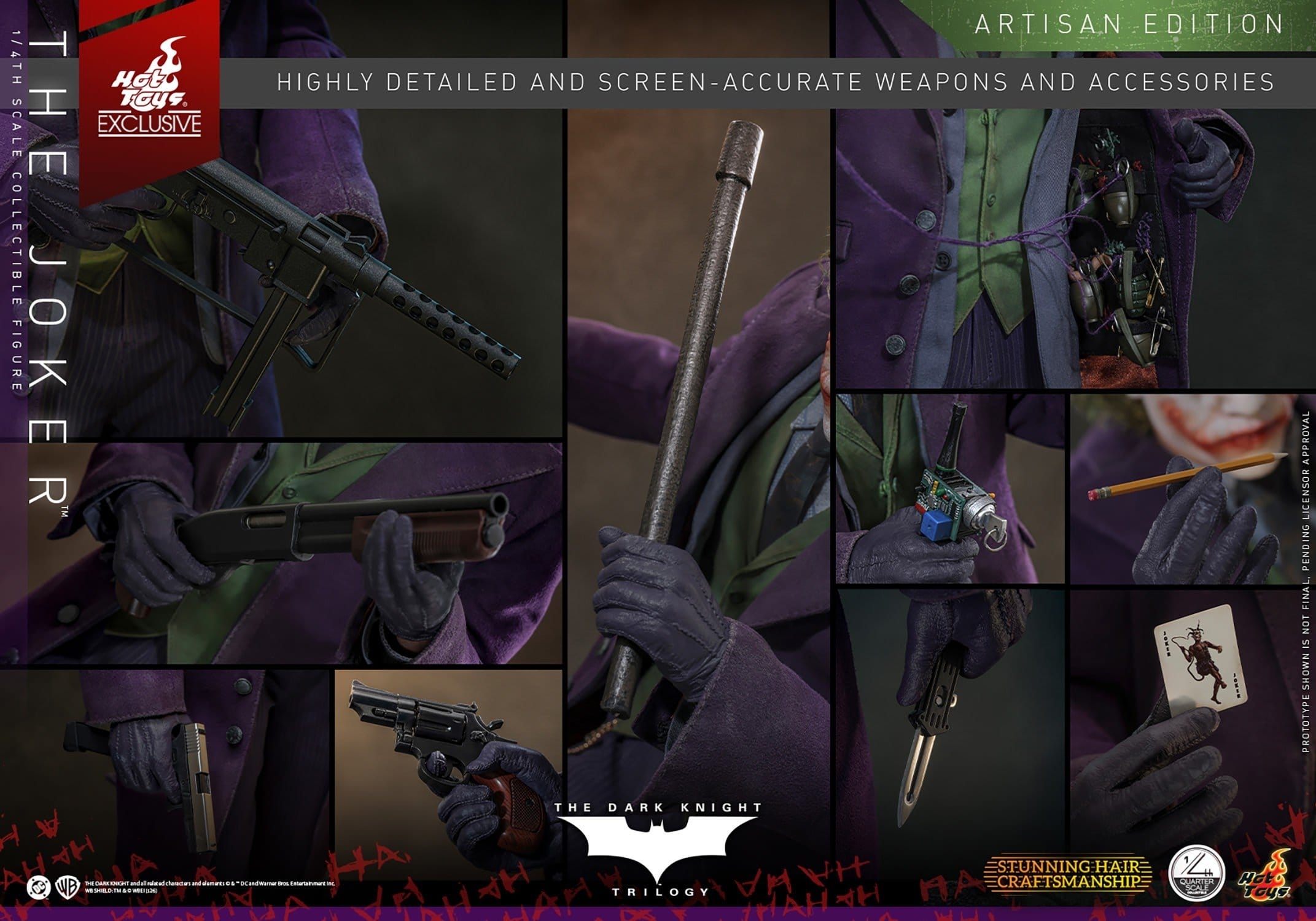 The Joker Artisan par Hot Toys - QS028AE - figurine 1/4 The Dark Knight de 46 cm