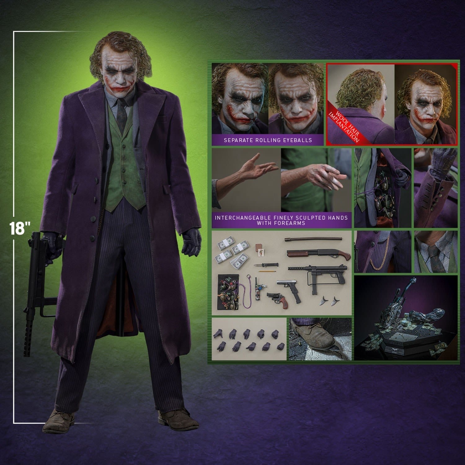 The Joker di Hot Toys Artisan - QS028AE - action figure The Dark Knight in scala 1/4