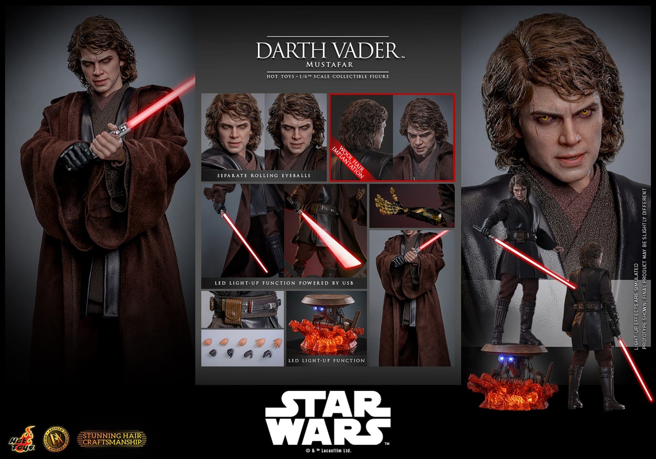 Darth Vader (Mustafar) von Hot Toys Artisan - DX49AE - Star Wars: Revenge Of The Sith 1/6 Maßstab Actionfigur