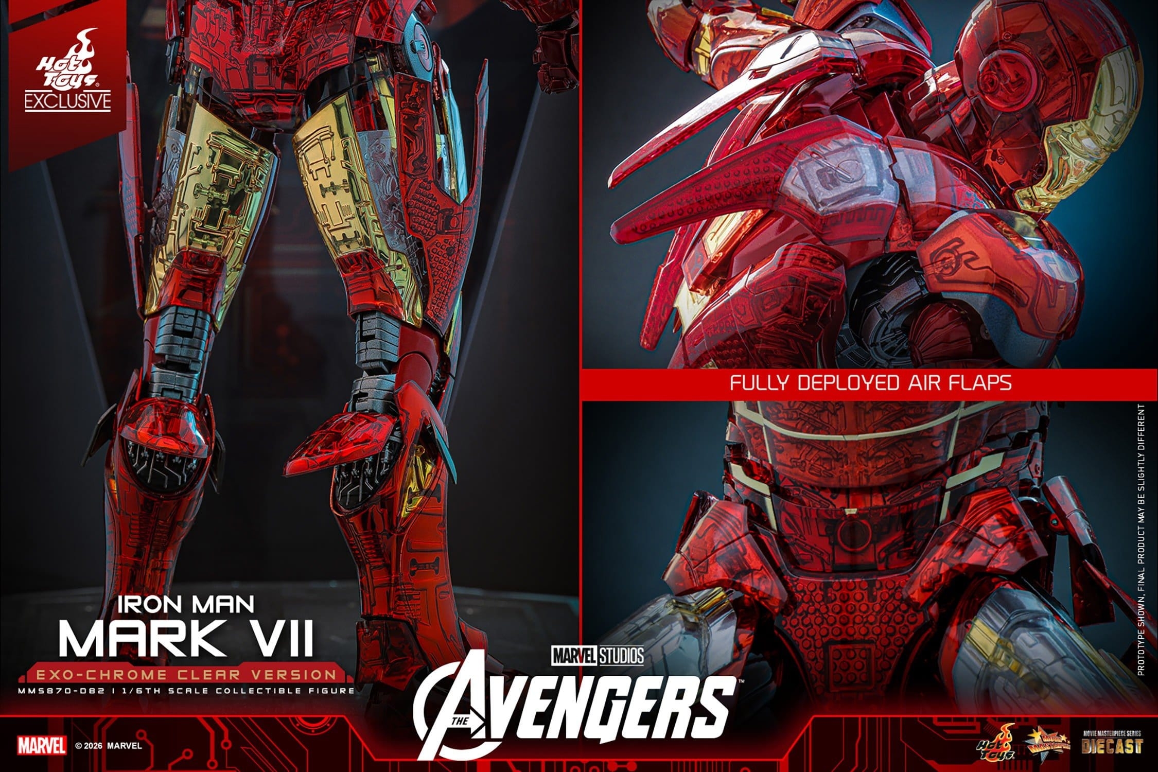 Iron Man Mark VII (Exo-Chrome Clear) par Hot Toys - MMS870D82 - figurine 1/6 The Avengers de 32 cm