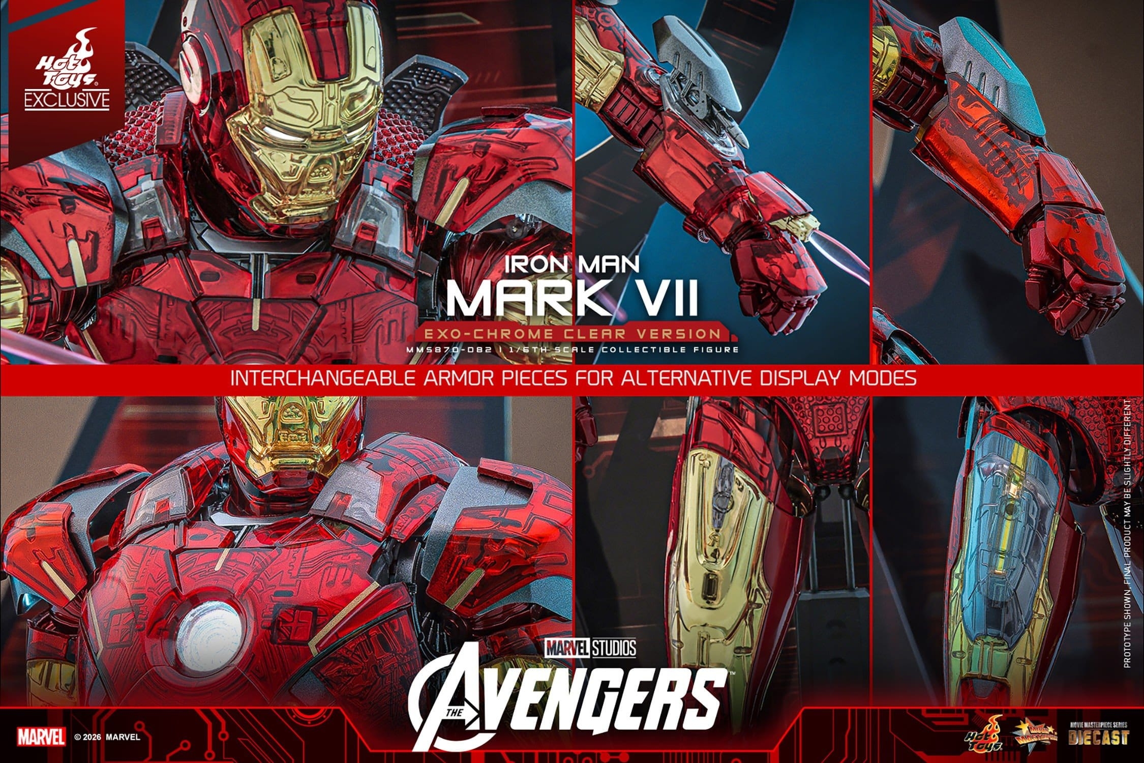 Iron Man Mark VII (Exo-Chrome Clear) par Hot Toys - MMS870D82 - figurine 1/6 The Avengers de 32 cm