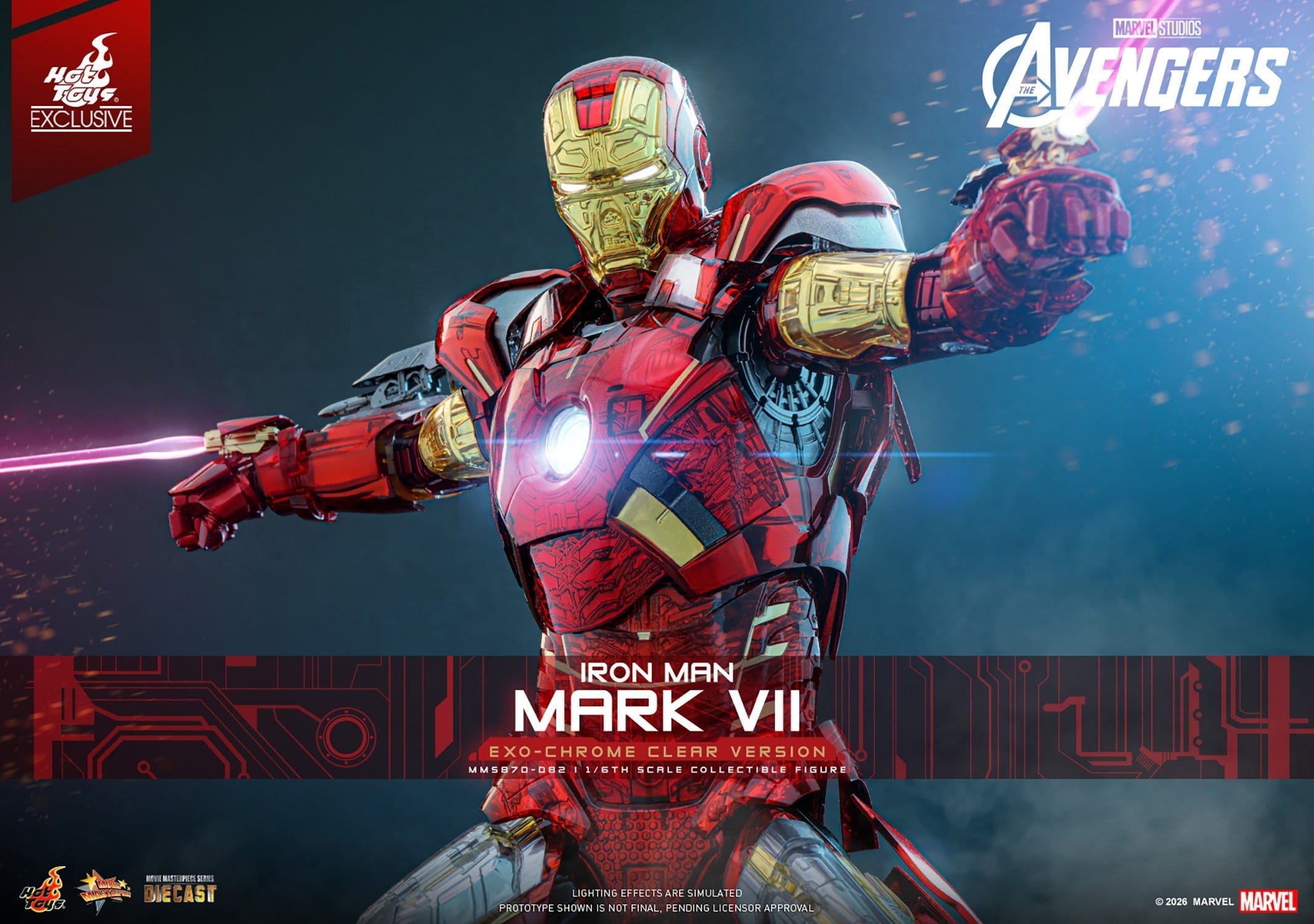 Iron Man Mark VII (Exo-Chrome Clear) von Hot Toys - MMS870D82 - The Avengers 1/6 Maßstab Actionfigur