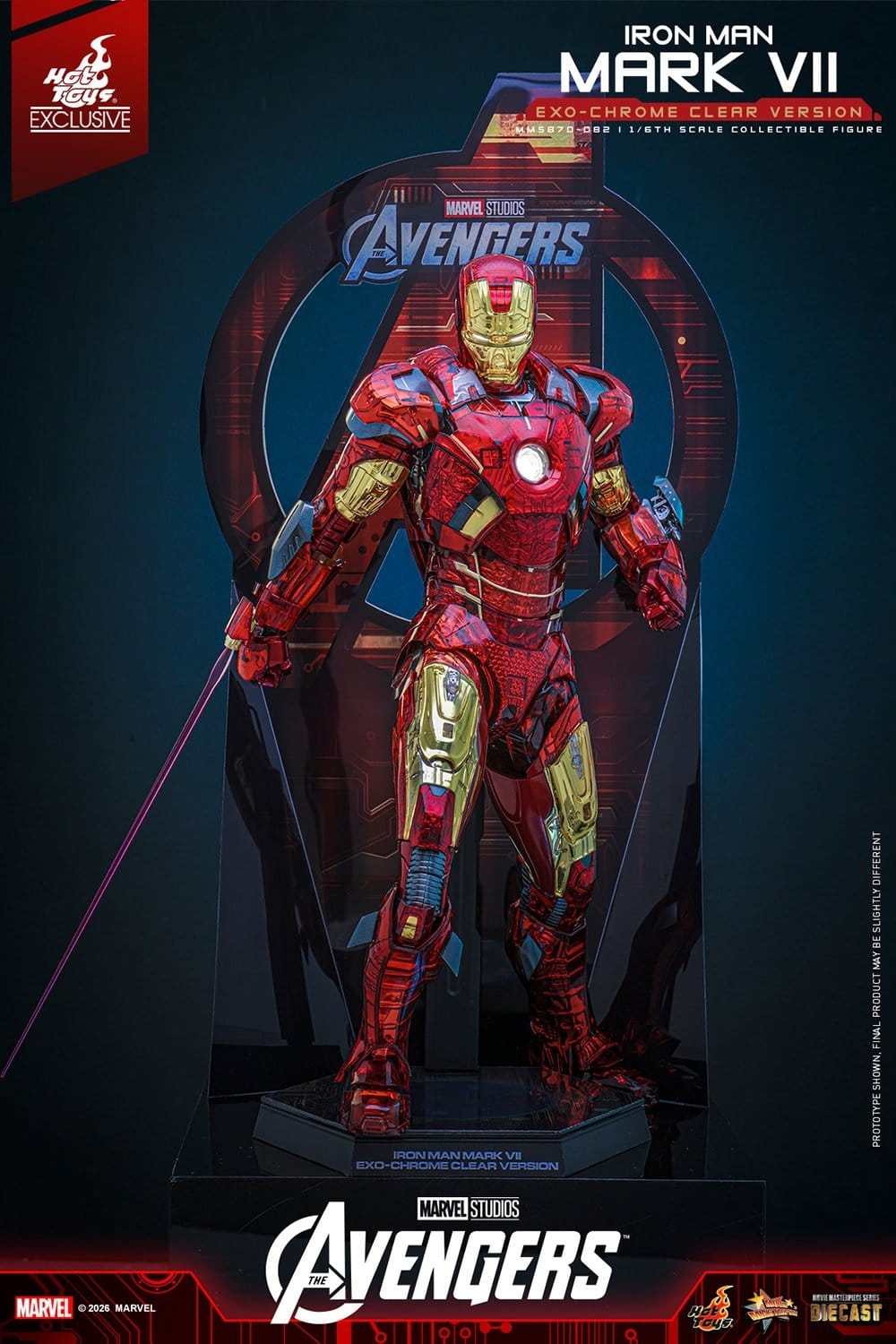 Iron Man Mark VII (Exo-Chrome Clear) von Hot Toys - MMS870D82 - The Avengers 1/6 Maßstab Actionfigur