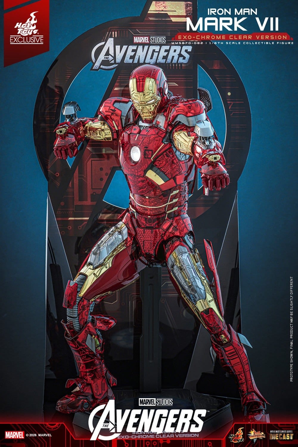 Iron Man Mark VII (Exo-Chrome Clear) par Hot Toys - MMS870D82 - figurine 1/6 The Avengers de 32 cm