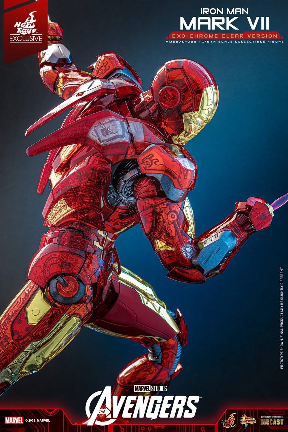 Iron Man Mark VII (Exo-Chrome Clear) par Hot Toys - MMS870D82 - figurine 1/6 The Avengers de 32 cm