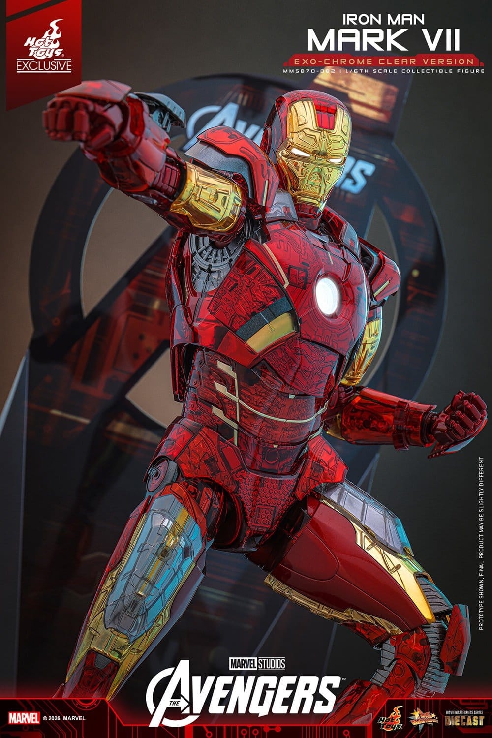 Iron Man Mark VII (Exo-Chrome Clear) par Hot Toys - MMS870D82 - figurine 1/6 The Avengers de 32 cm
