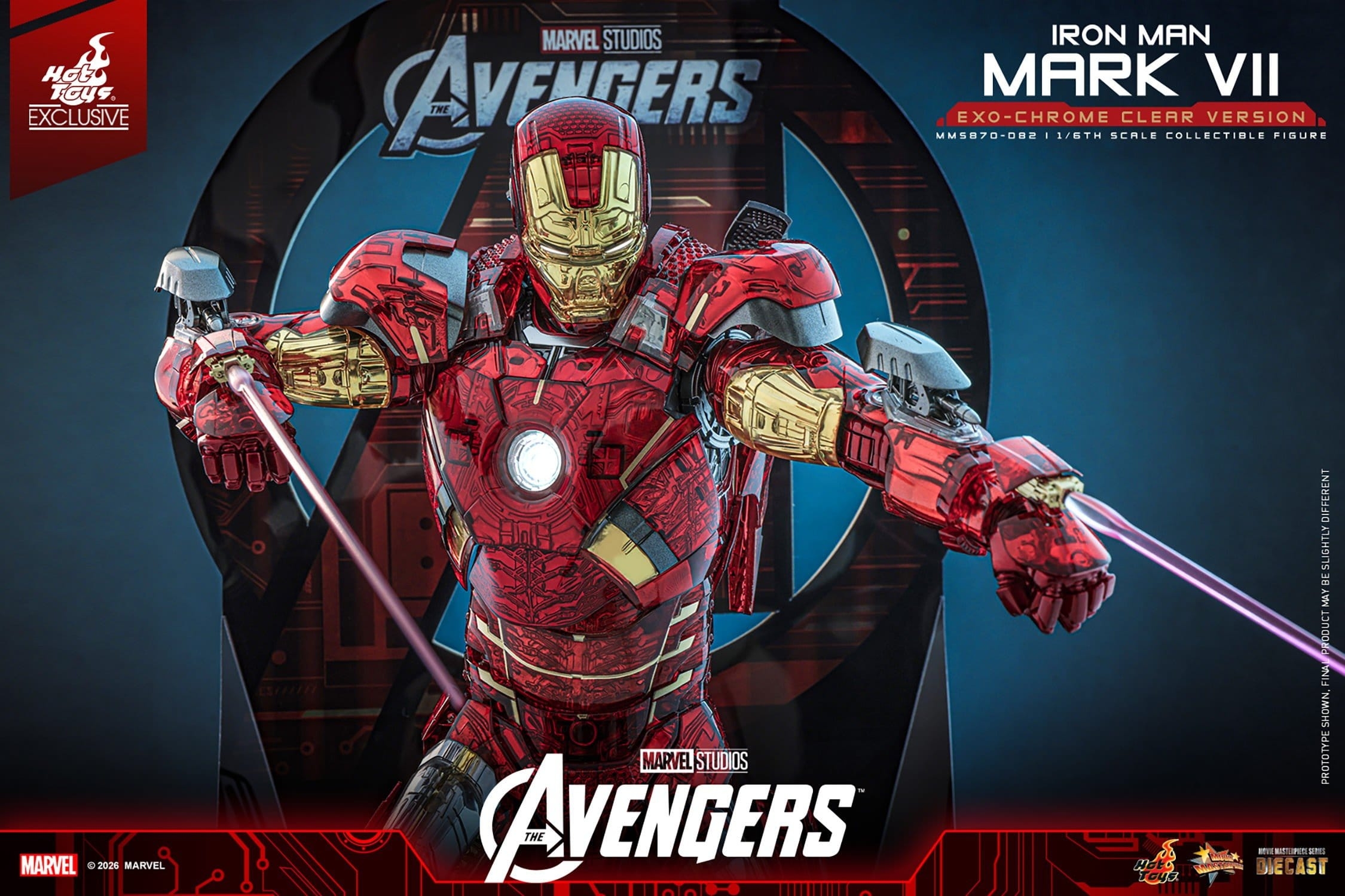 Iron Man Mark VII (Exo-Chrome Clear) par Hot Toys - MMS870D82 - figurine 1/6 The Avengers de 32 cm