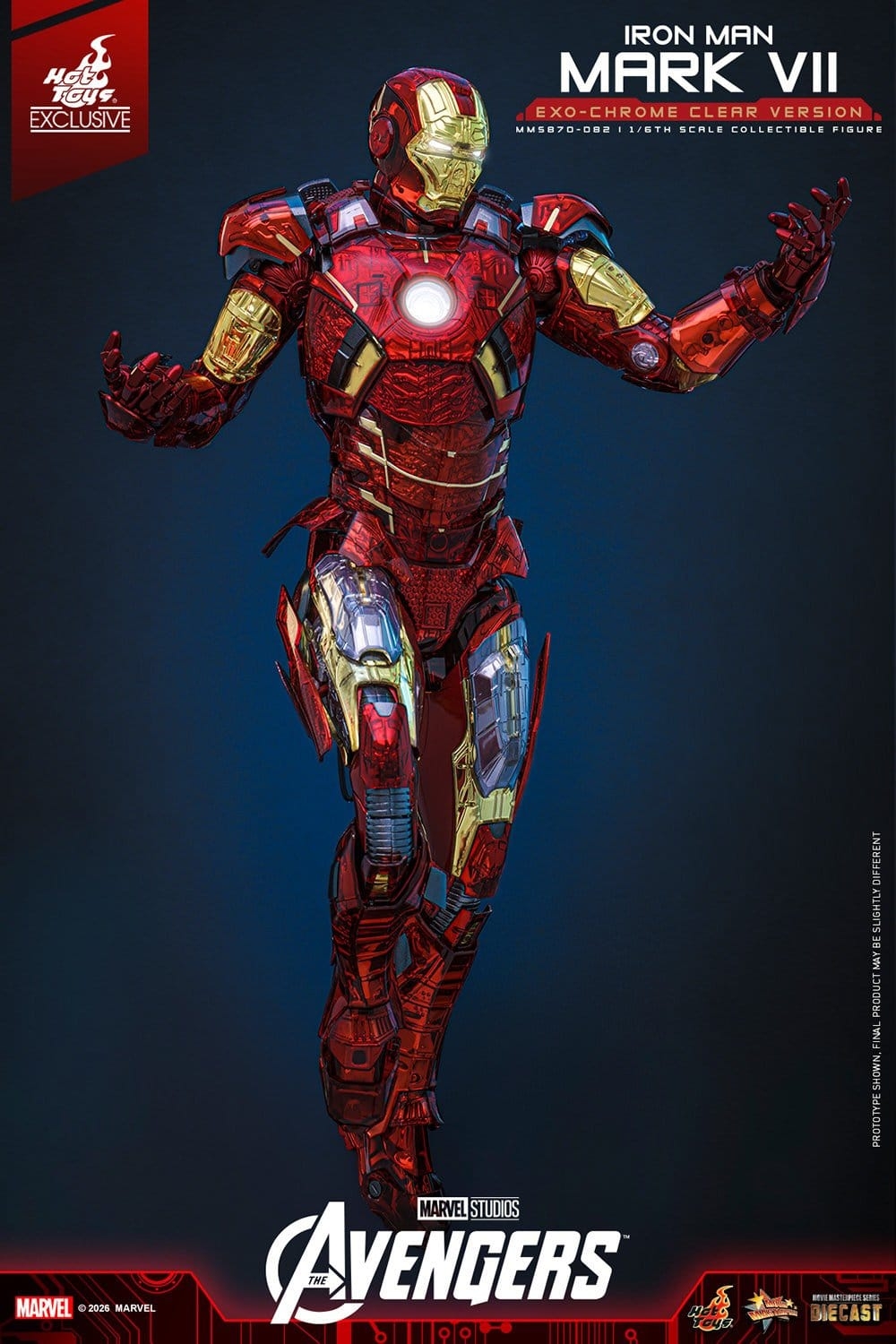 Iron Man Mark VII (Exo-Chrome Clear) par Hot Toys - MMS870D82 - figurine 1/6 The Avengers de 32 cm