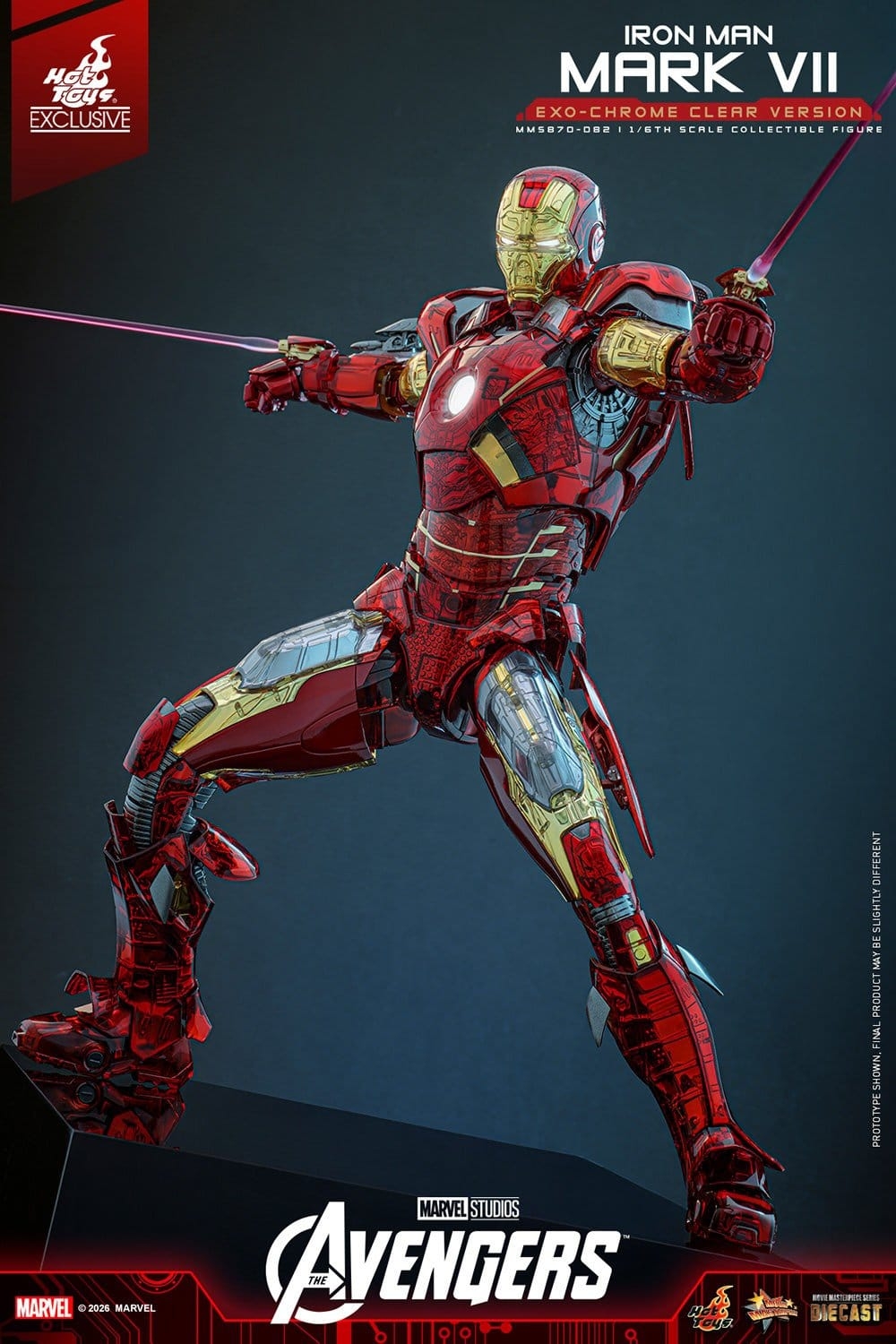 Iron Man Mark VII (Exo-Chrome Clear) par Hot Toys - MMS870D82 - figurine 1/6 The Avengers de 32 cm