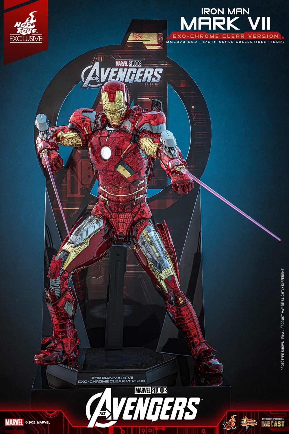 Iron Man Mark VII (Exo-Chrome Clear) par Hot Toys - MMS870D82 - figurine 1/6 The Avengers de 32 cm