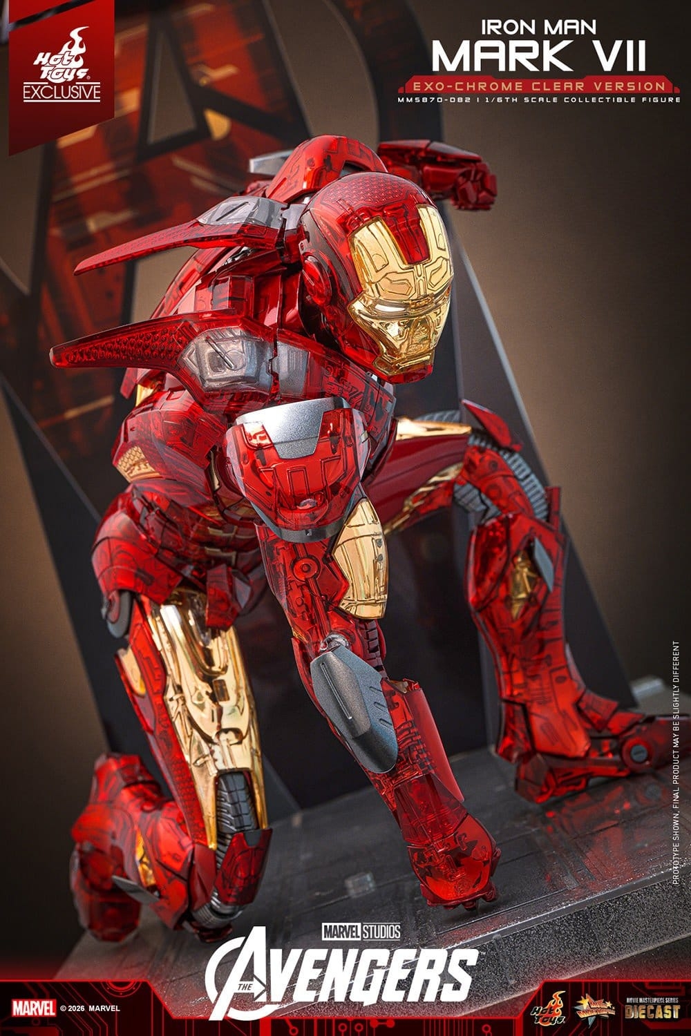Iron Man Mark VII (Exo-Chrome Clear) by Hot Toys - MMS870D82 - The Avengers 1/6 scale action figure