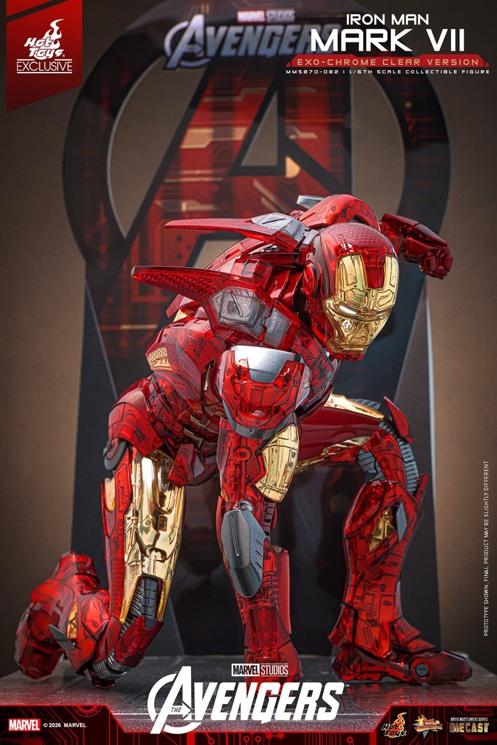 Iron Man Mark VII (Exo-Chrome Clear) by Hot Toys - MMS870D82 - The Avengers 1/6 scale action figure