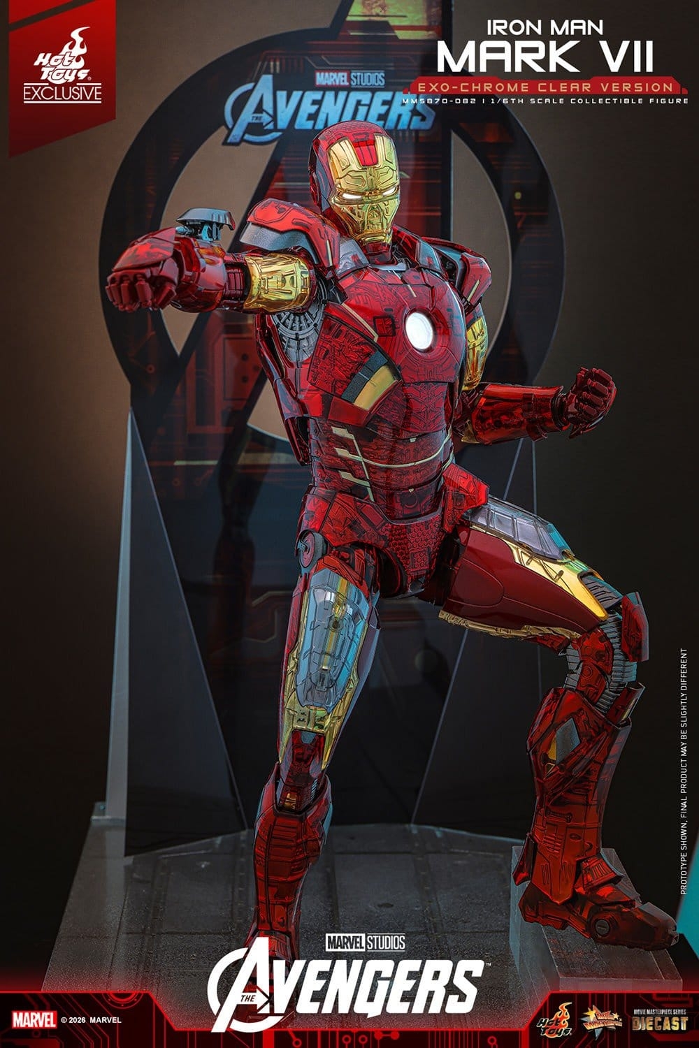 Iron Man Mark VII (Exo-Chrome Clear) von Hot Toys - MMS870D82 - The Avengers 1/6 Maßstab Actionfigur