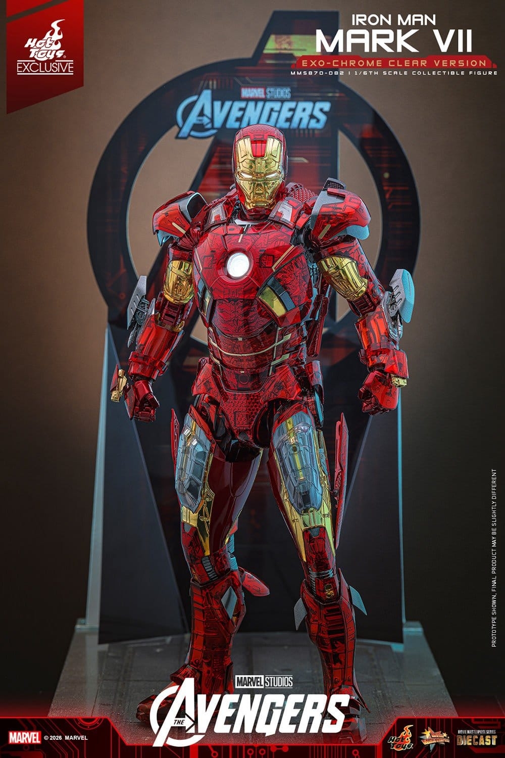 Iron Man Mark VII (Exo-Chrome Clear) von Hot Toys - MMS870D82 - The Avengers 1/6 Maßstab Actionfigur
