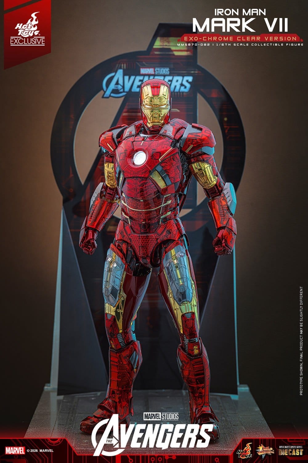Iron Man Mark VII (Exo-Chrome Clear) by Hot Toys - MMS870D82 - The Avengers 1/6 scale action figure