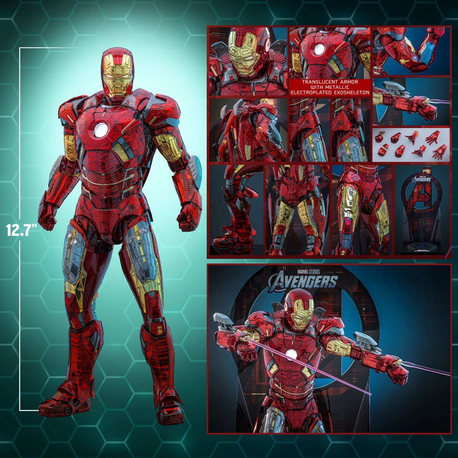 Iron Man Mark VII (Exo-Chrome Clear) von Hot Toys - MMS870D82 - The Avengers 1/6 Maßstab Actionfigur