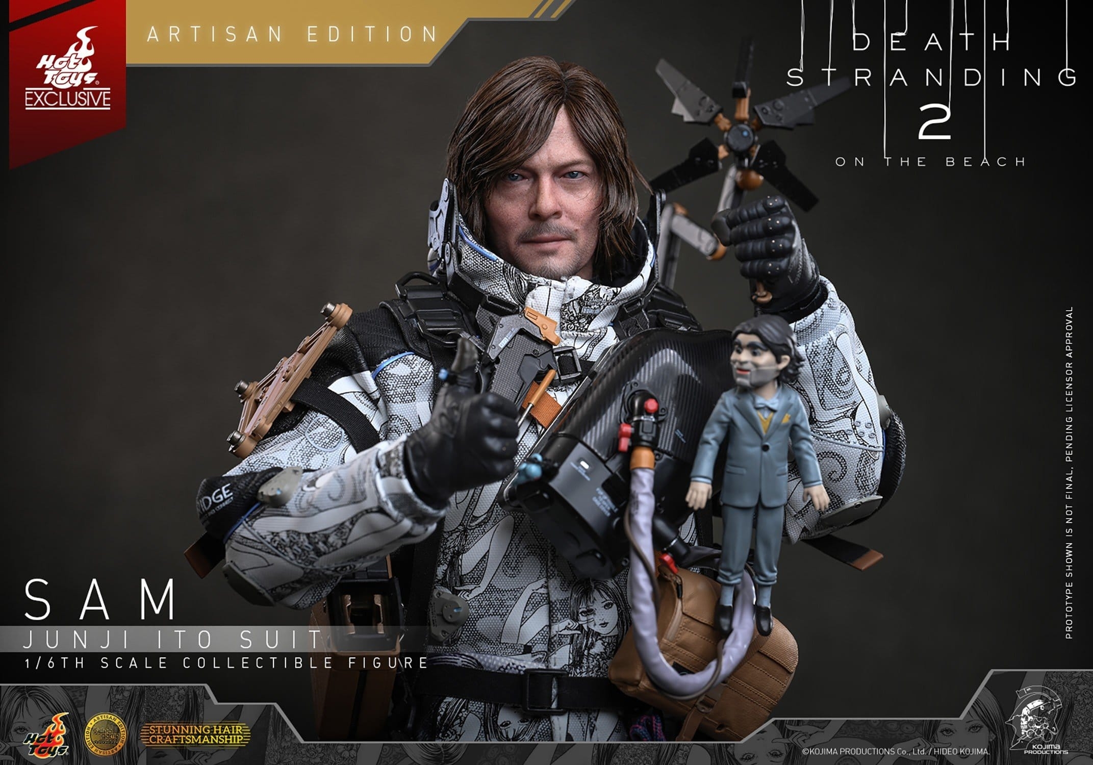 Sam Porter Bridges (Junji Ito Suit) van Hot Toys Artisan - VGM90AE - Death Stranding 2: On The Beach actiefiguur